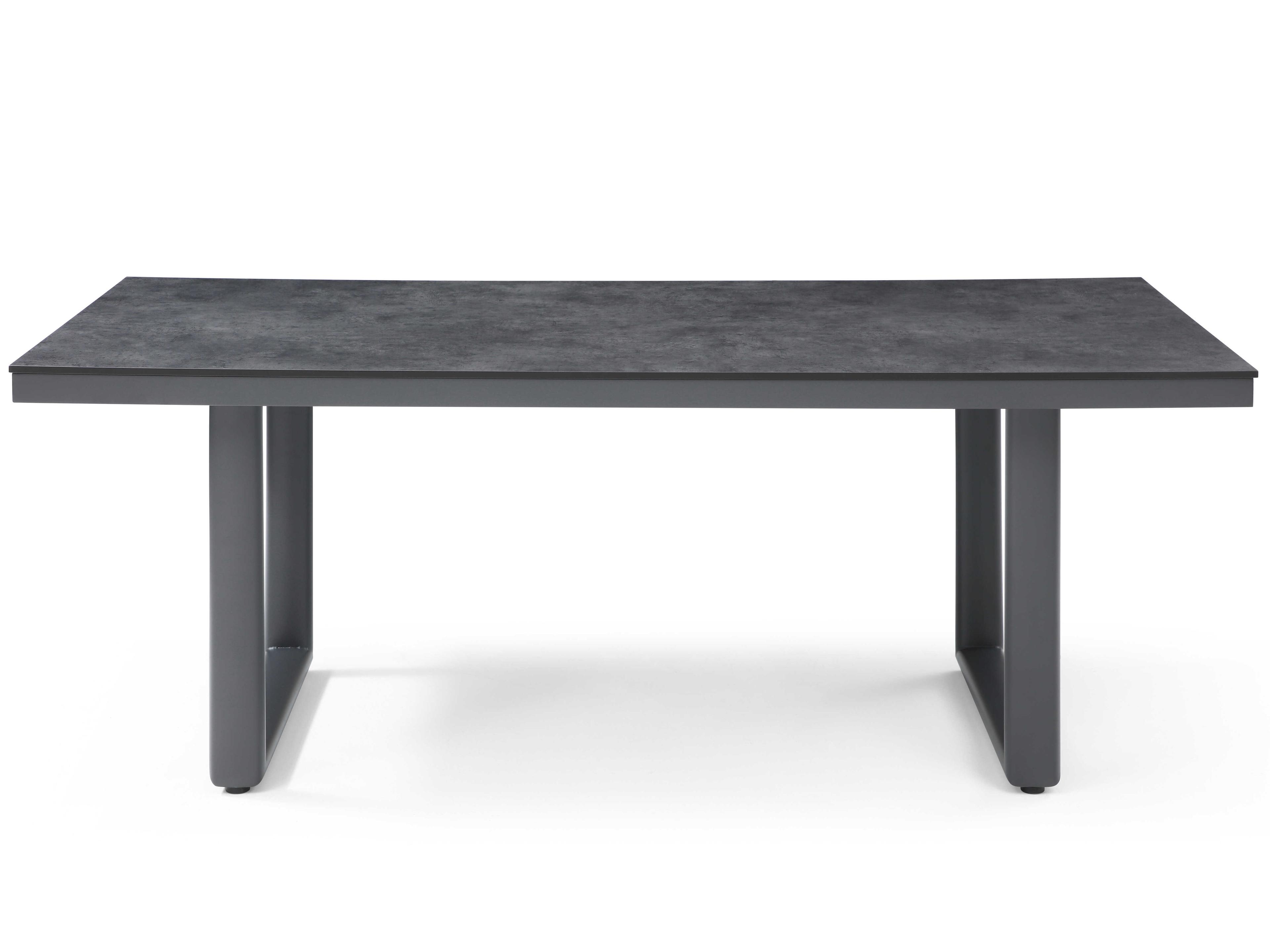 Whiteline Modern Living Outdoor Doris Dark Grey Aluminum Rectangular Dining Table