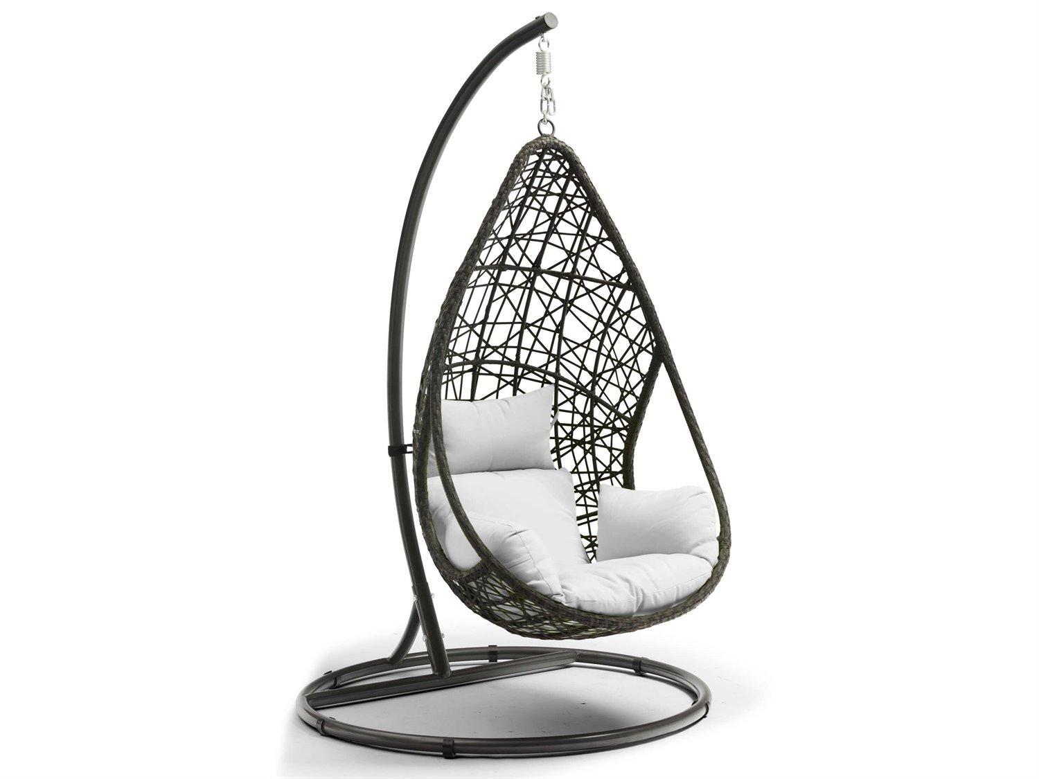 Whiteline Modern Living Outdoor Bravo Grey White Aluminum Cushion Swing