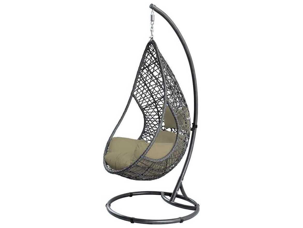 Whiteline Modern Living Outdoor Bravo Grey White Aluminum Cushion Swing