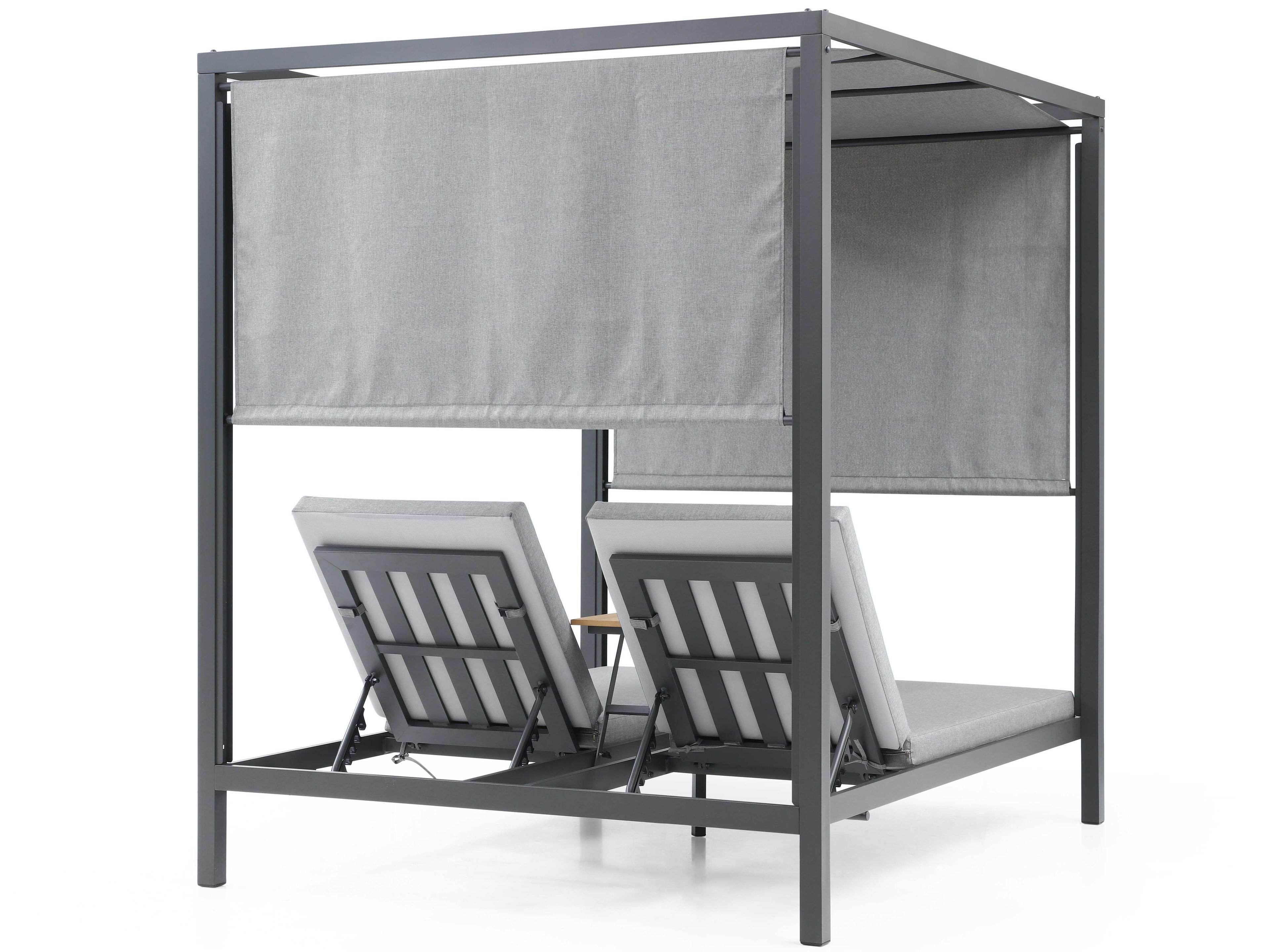 Whiteline Modern Living Outdoor Alena Grey Aluminum Cushion Chaise Lounge