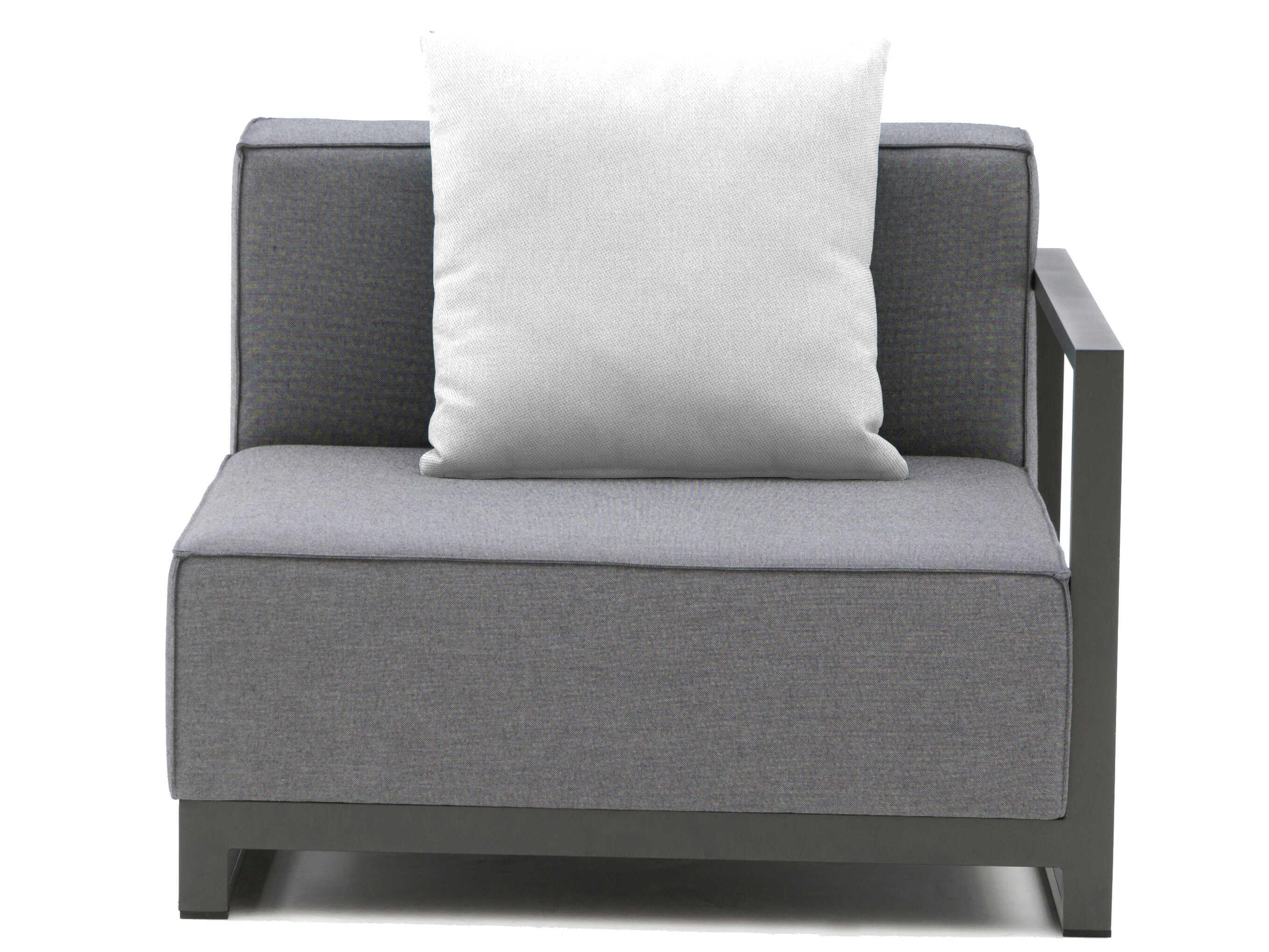 Whiteline Modern Living Outdoor Sensation Dark Grey Fabric Cushion Lounge Chair