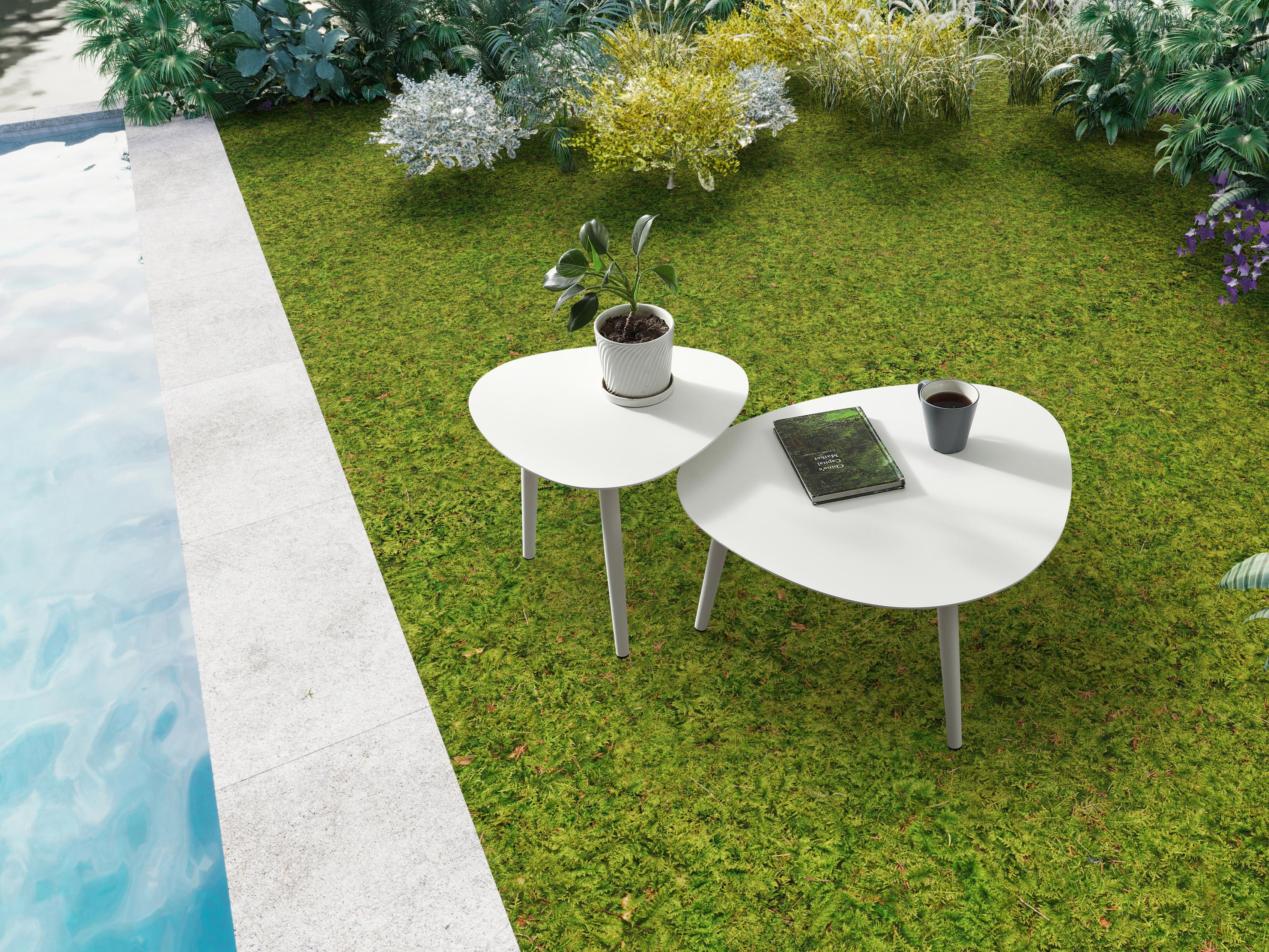 Whiteline Modern Living Outdoor Rowan White Aluminum End Table