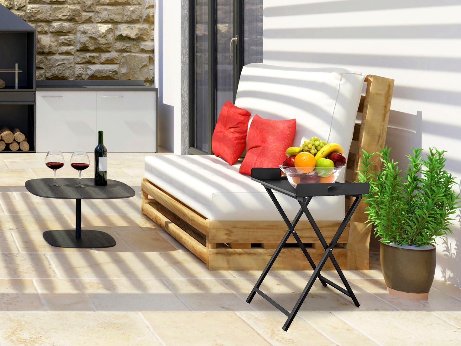 Whiteline Modern Living Outdoor Kai Grey Aluminum Rectangular End Table