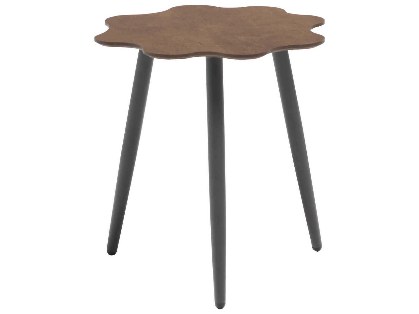 Whiteline Modern Living Outdoor Flora Brown Aluminum End Table