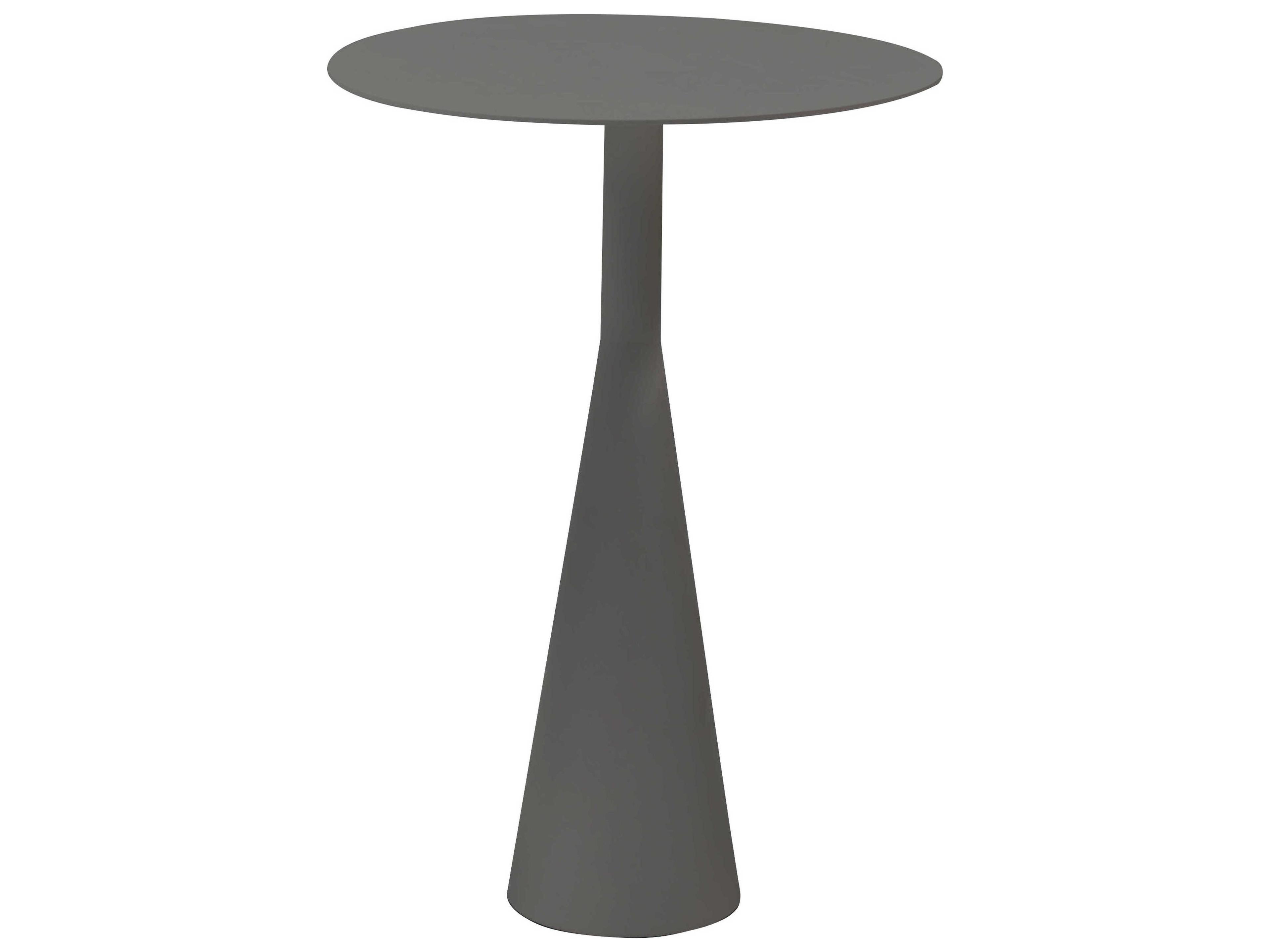 Whiteline Modern Living Outdoor Ireland Grey Aluminum Round End Table