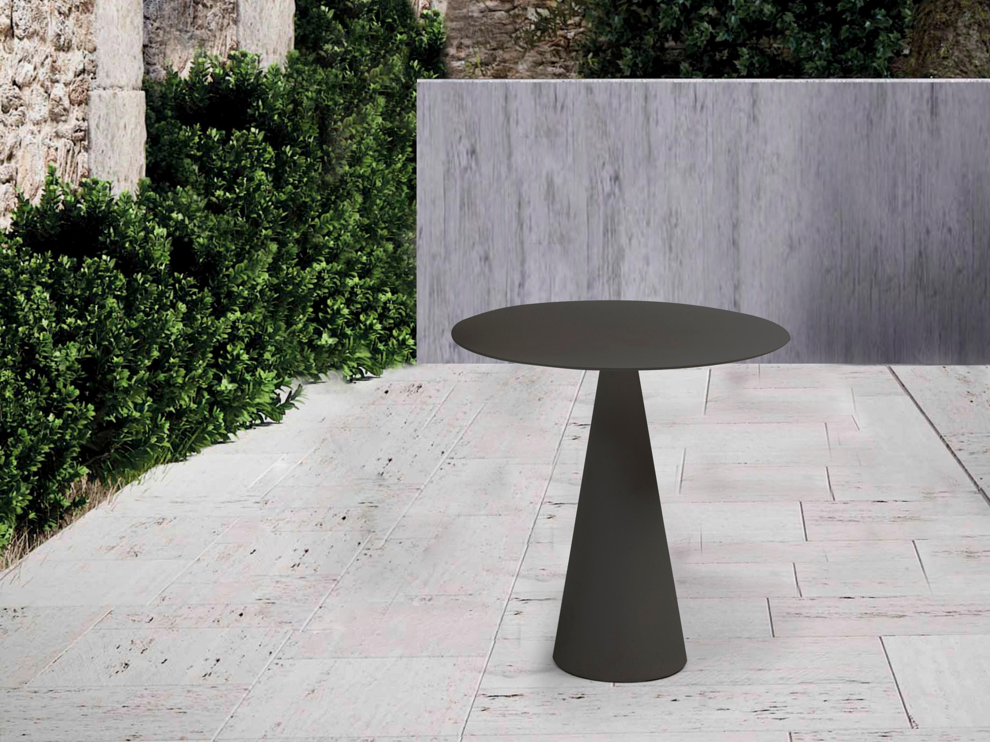Whiteline Modern Living Outdoor Ireland Grey Aluminum Round End Table