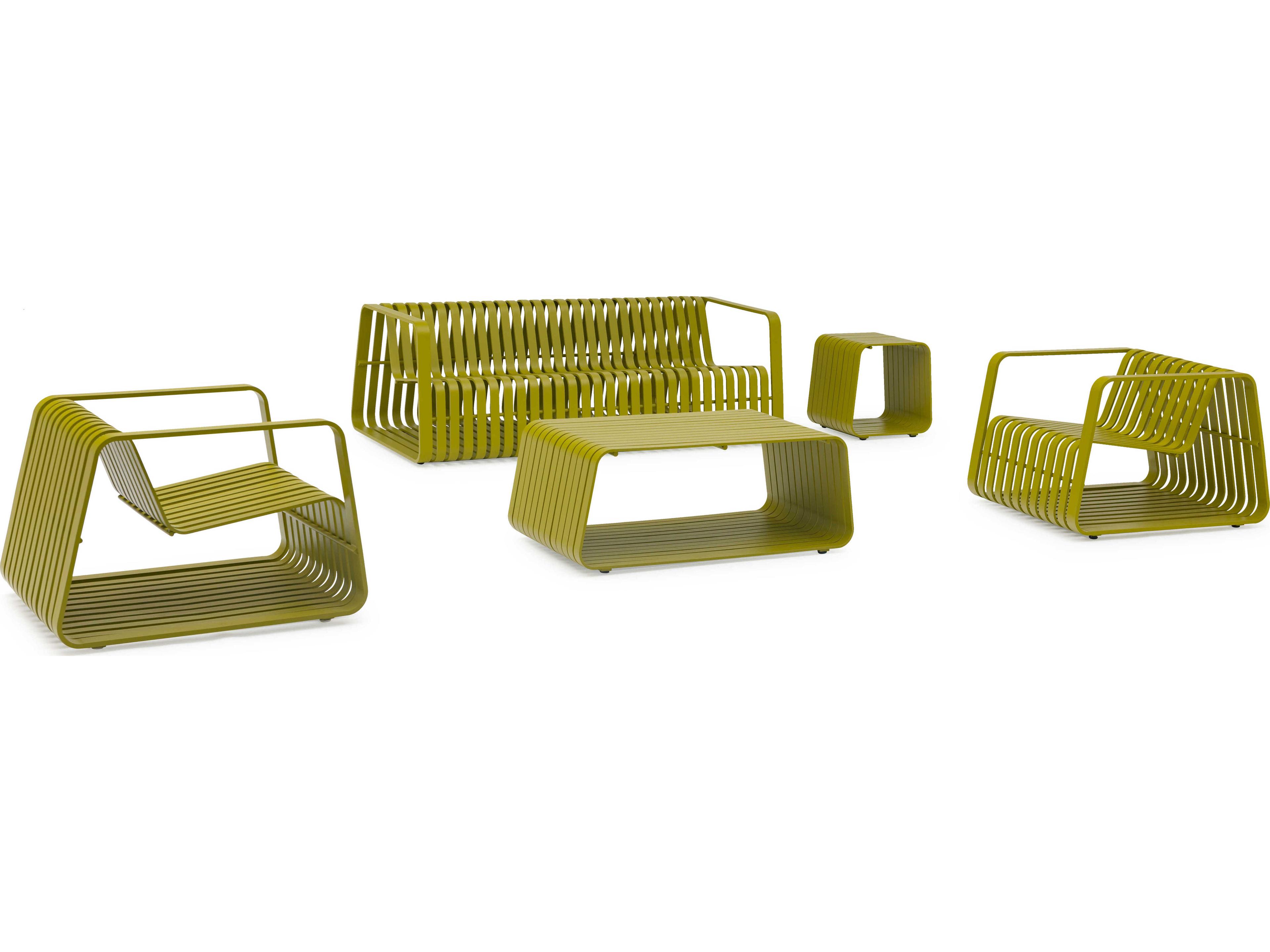 Whiteline Modern Living Outdoor Ocean Green Aluminum Square End Table