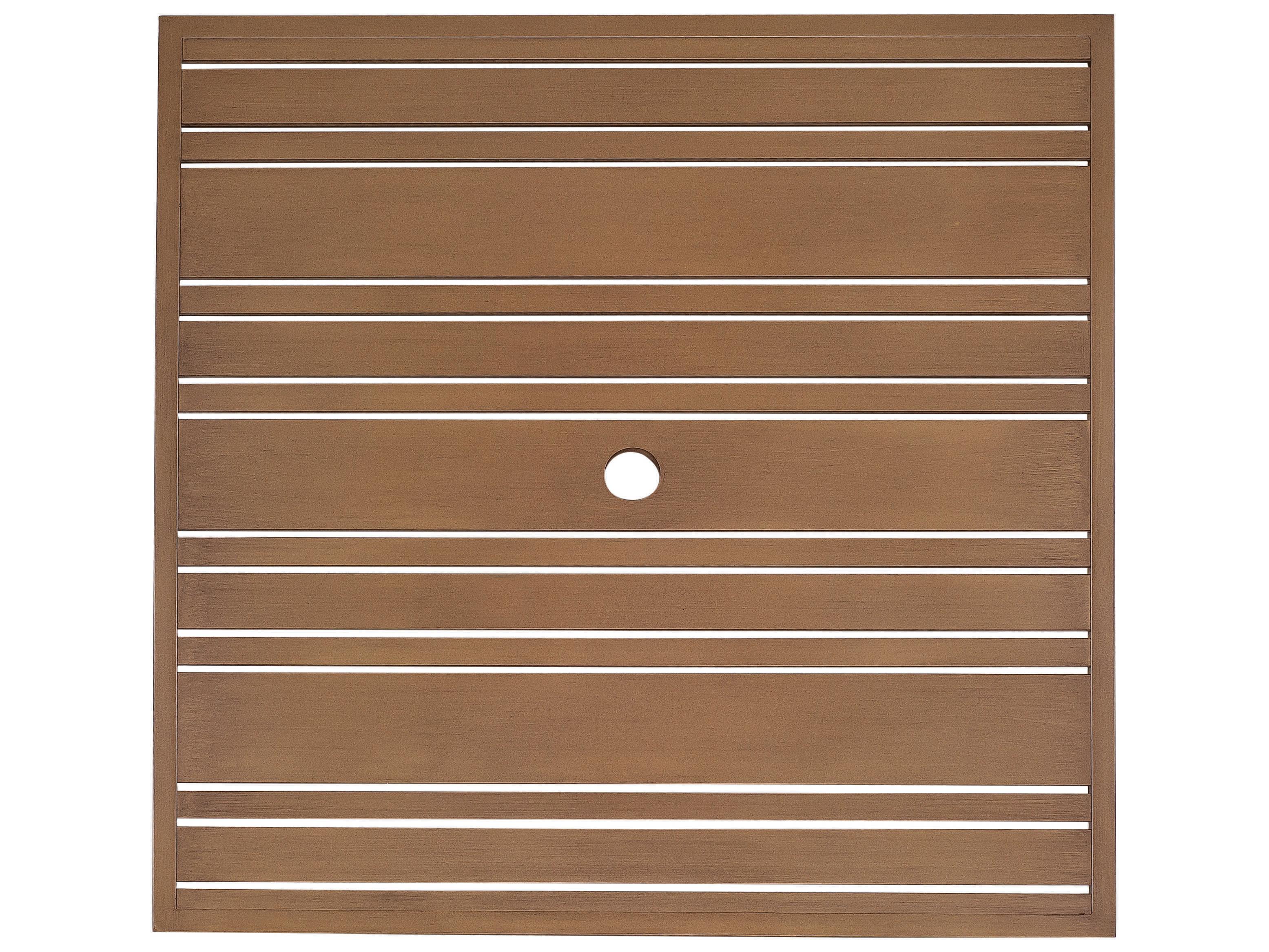 Woodard Extruded Aluminum Tri-Slat Square Table Top with Umbrella Hole