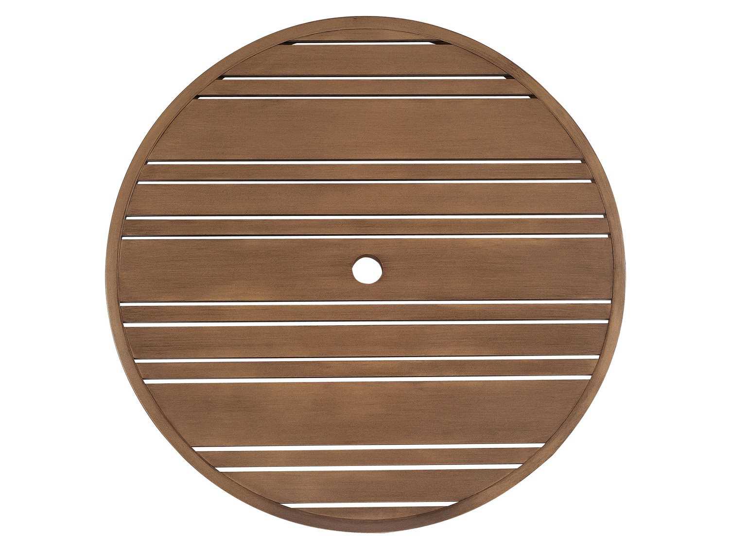 Woodard Extruded Aluminum Tri-Slat Round Table Top with Umbrella Hole