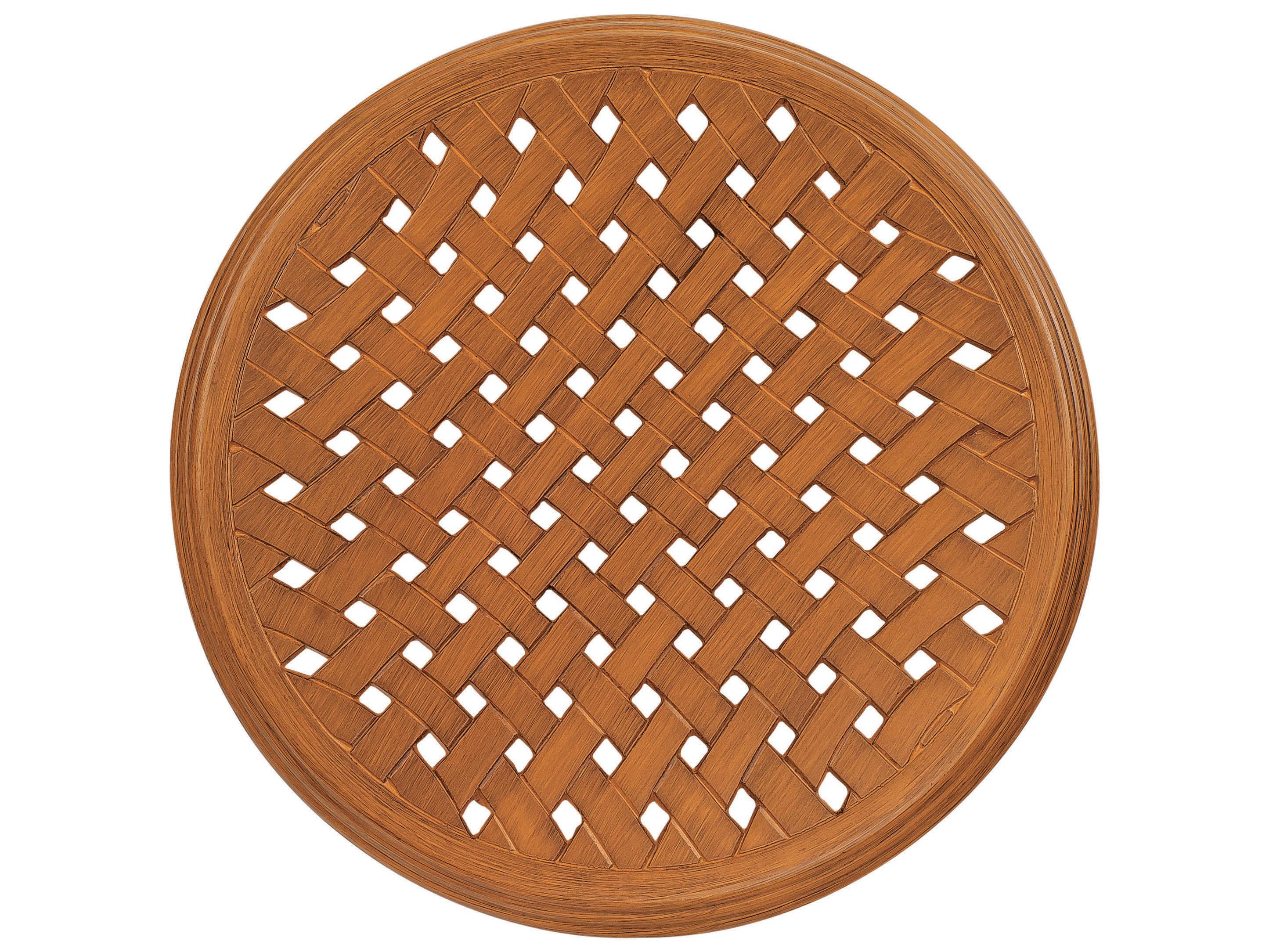 Woodard Solid Cast Aluminum Thatch Round Table Top