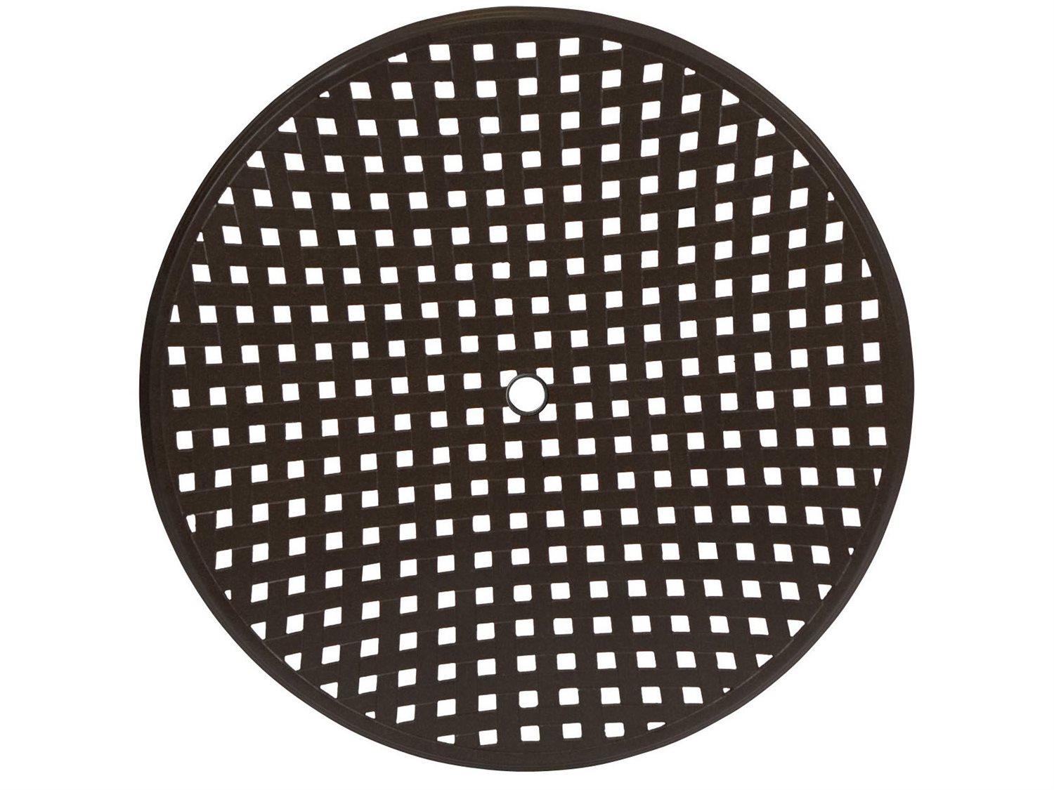 Woodard Solid Cast Aluminum Thatch Round Table Top with Umbrella Hole