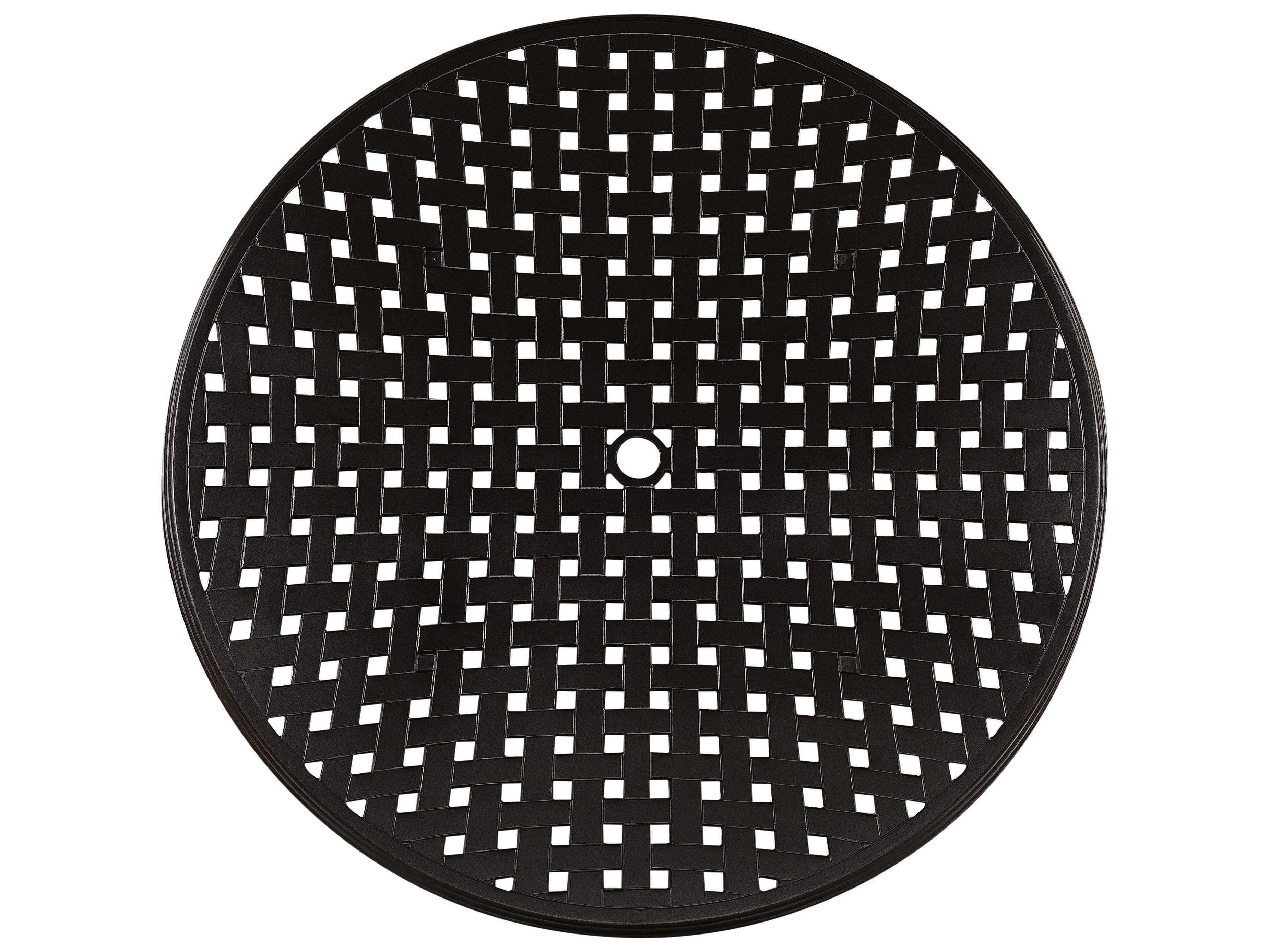 Woodard Solid Cast Aluminum Thatch Round Table Top with Umbrella Hole