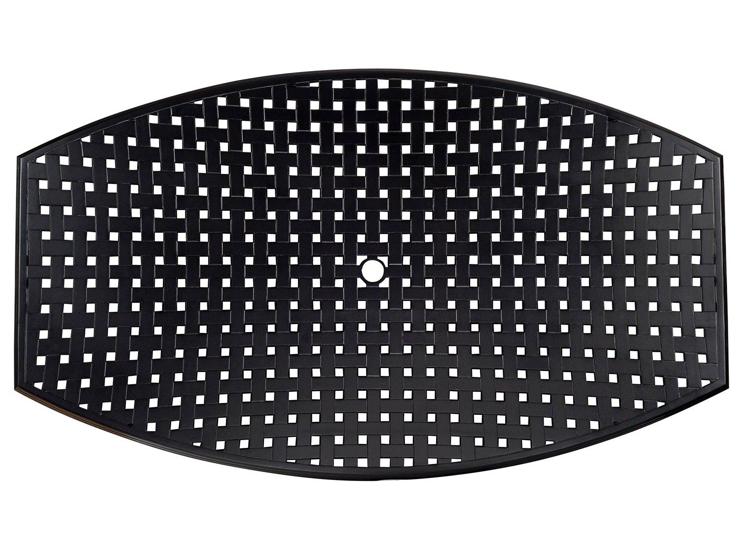 Woodard Solid Cast Aluminum Thatch Oval Table Top with Umbrella Hole