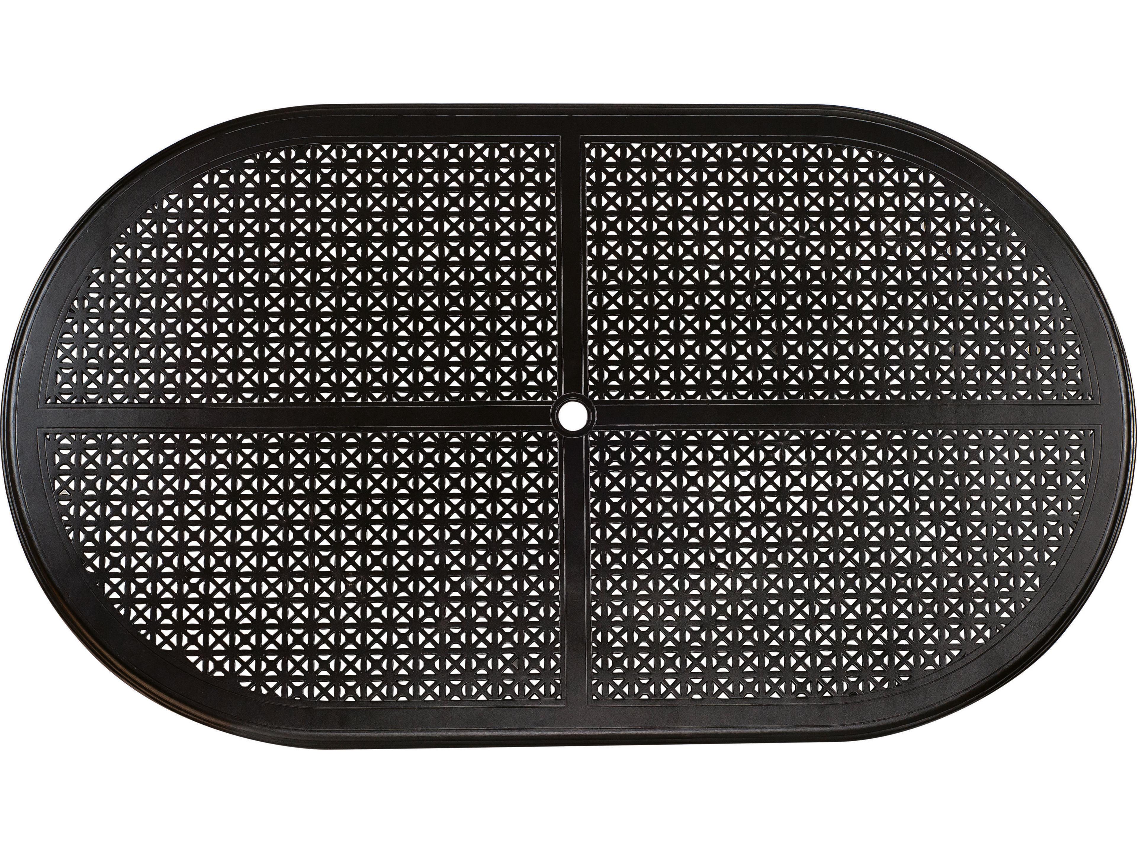 Woodard Cast Aluminum Hampton Oval Table Top with Umbrella Hole