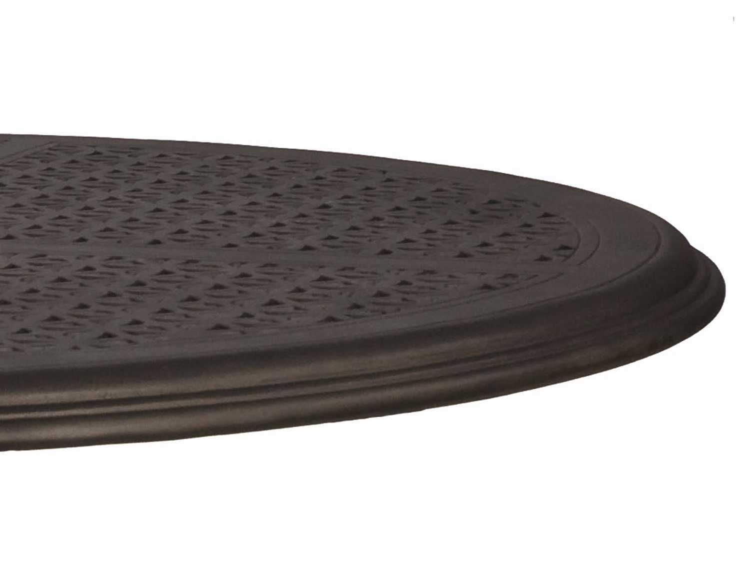 Woodard Cast Aluminum Hampton Oval Table Top with Umbrella Hole