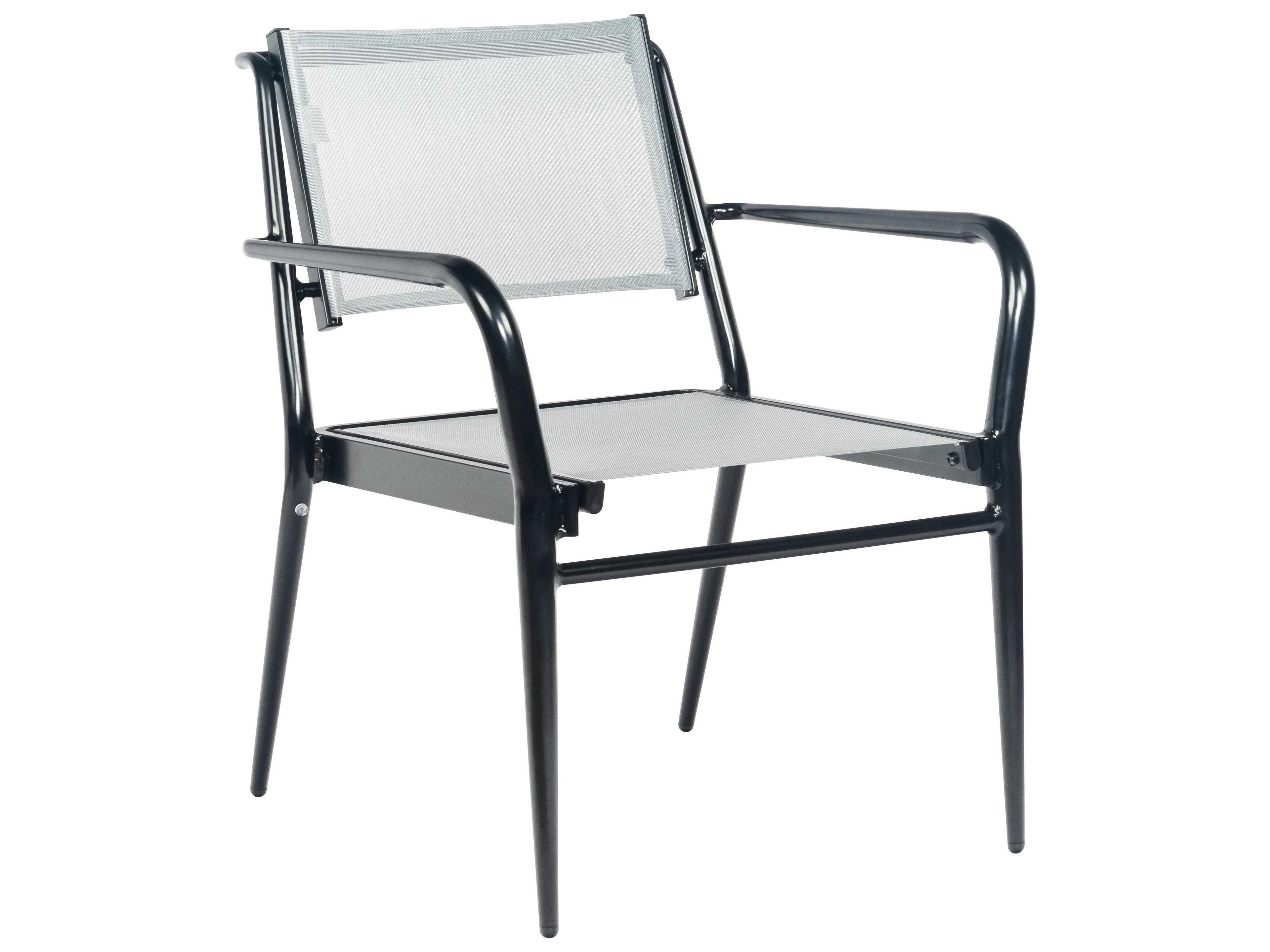 Woodard Daytona Sling Aluminum Stackable Outdoor Patio Dining Arm Chair