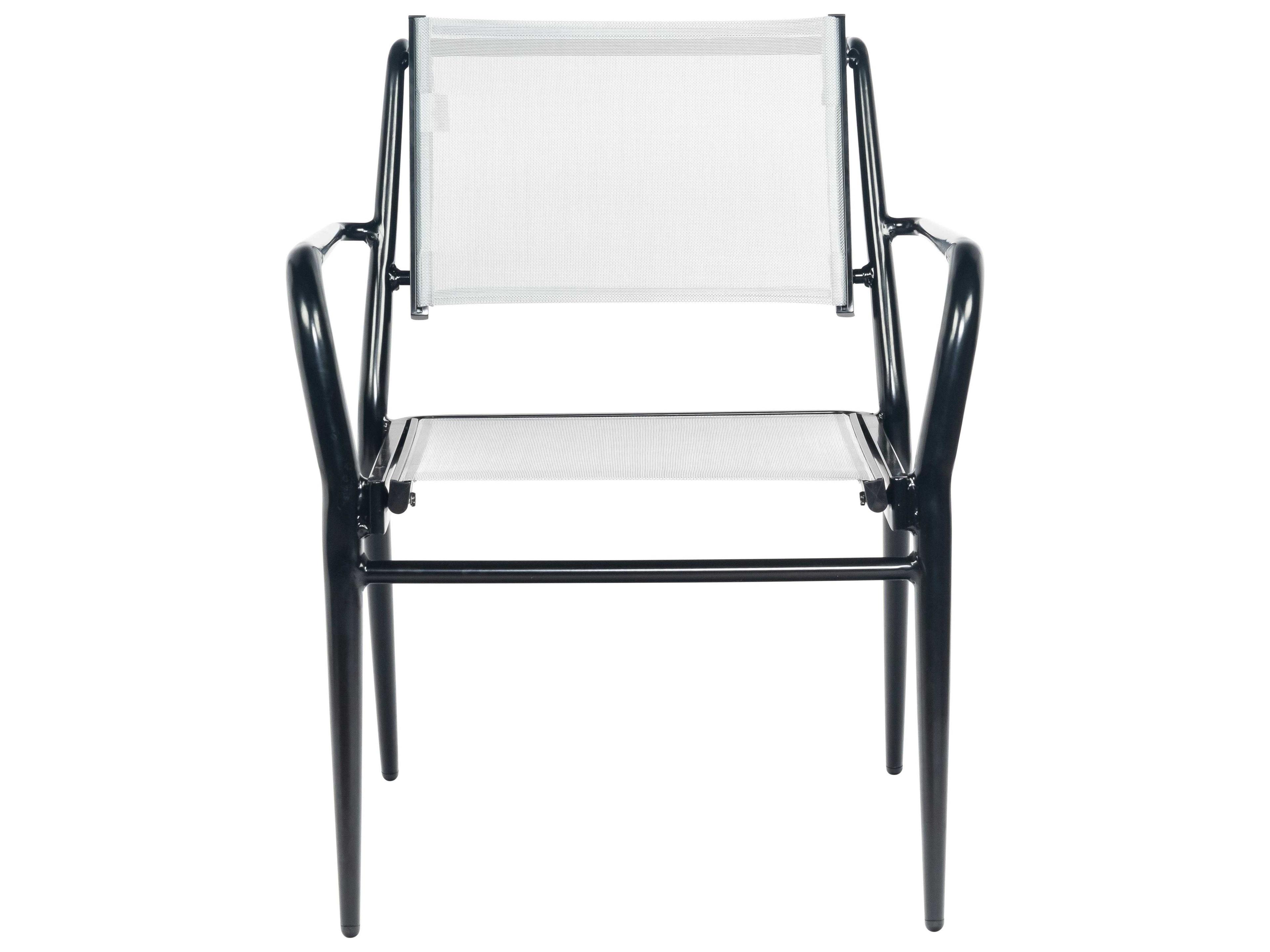 Woodard Daytona Sling Aluminum Stackable Outdoor Patio Dining Arm Chair