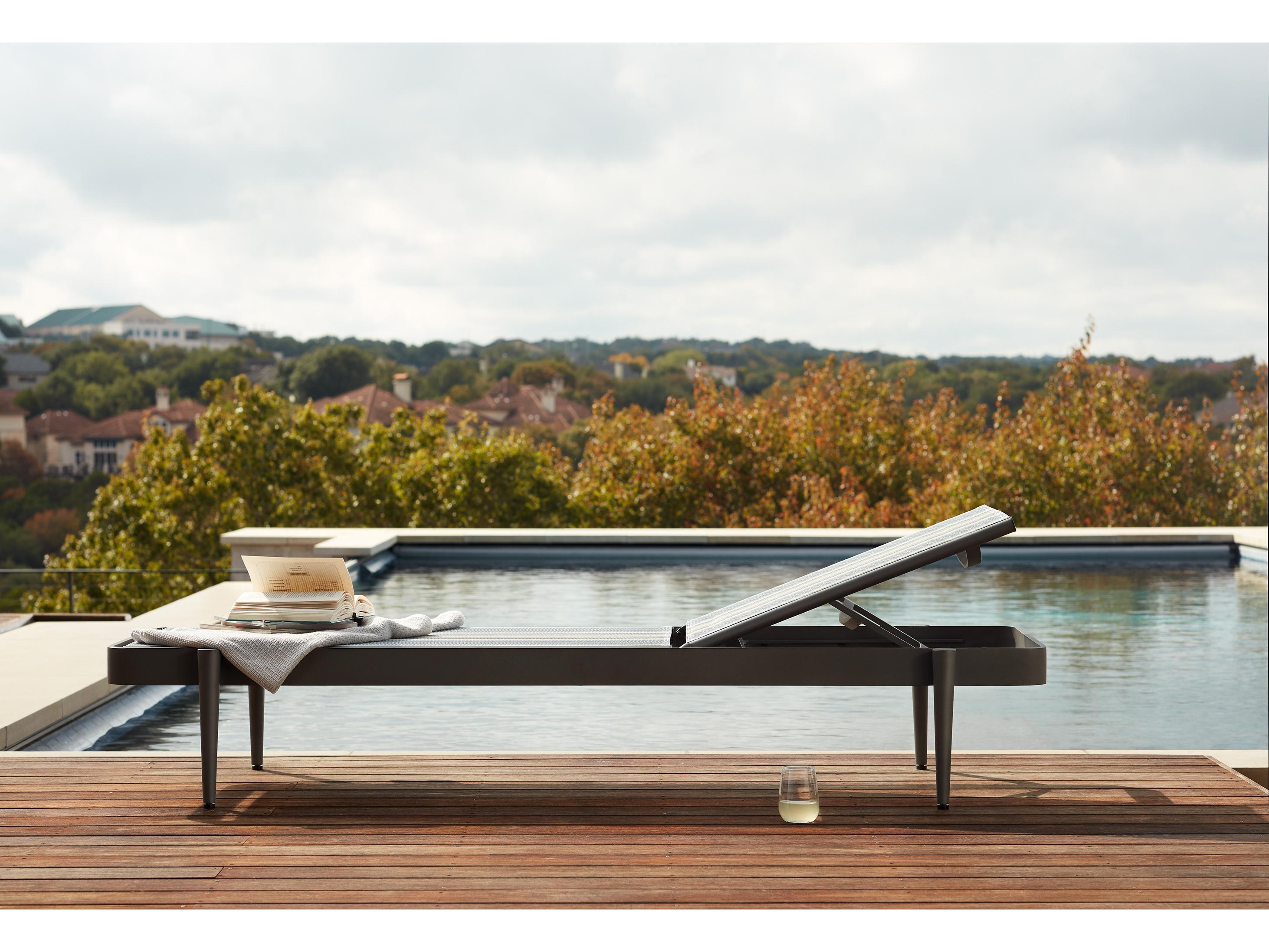 Woodard Daytona Padded Sling Aluminum Stackable Outdoor Patio Chaise Lounge