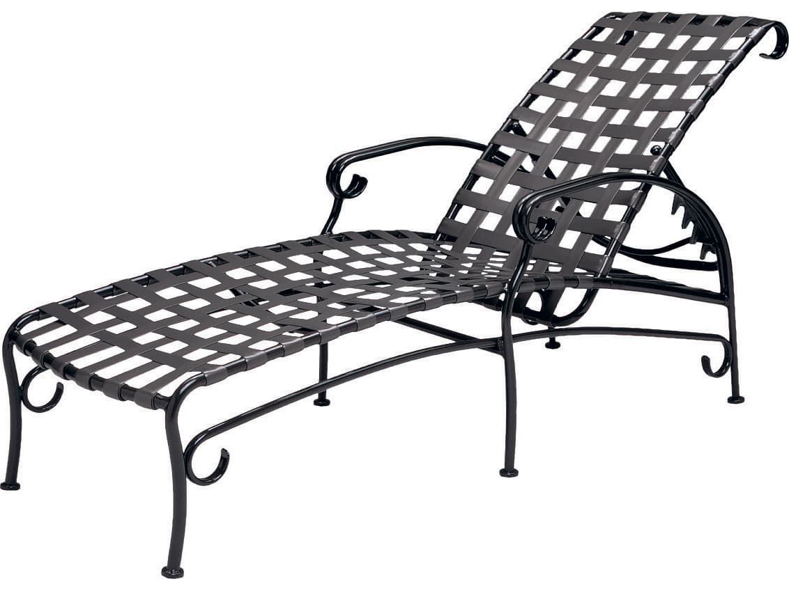 Woodard Ramsgate Strap Aluminum Adjustable Patio Chaise Lounge