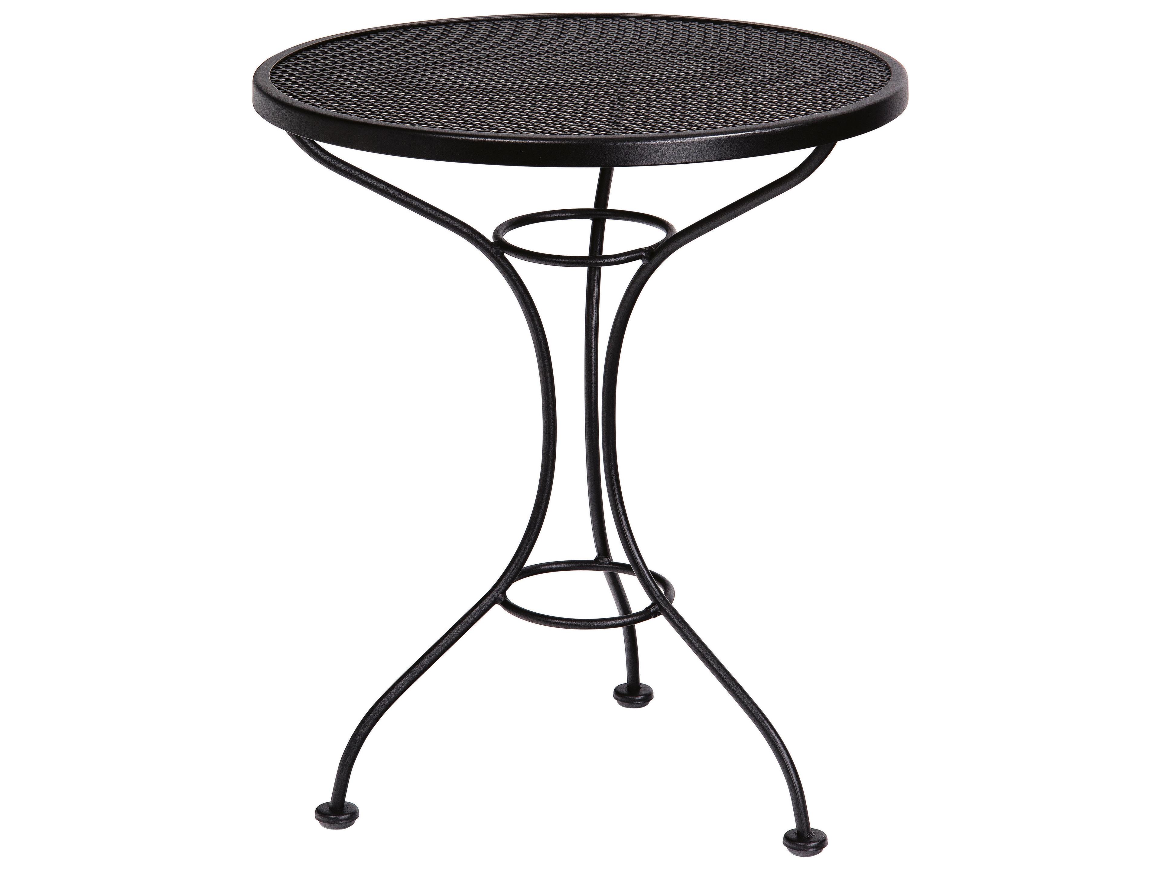 Woodard Parisienne Wrought Iron Round Mesh Top Outdoor Patio Bistro Table