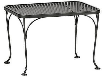 Woodard Wrought Iron Mesh Rectangular Outdoor Patio End Table