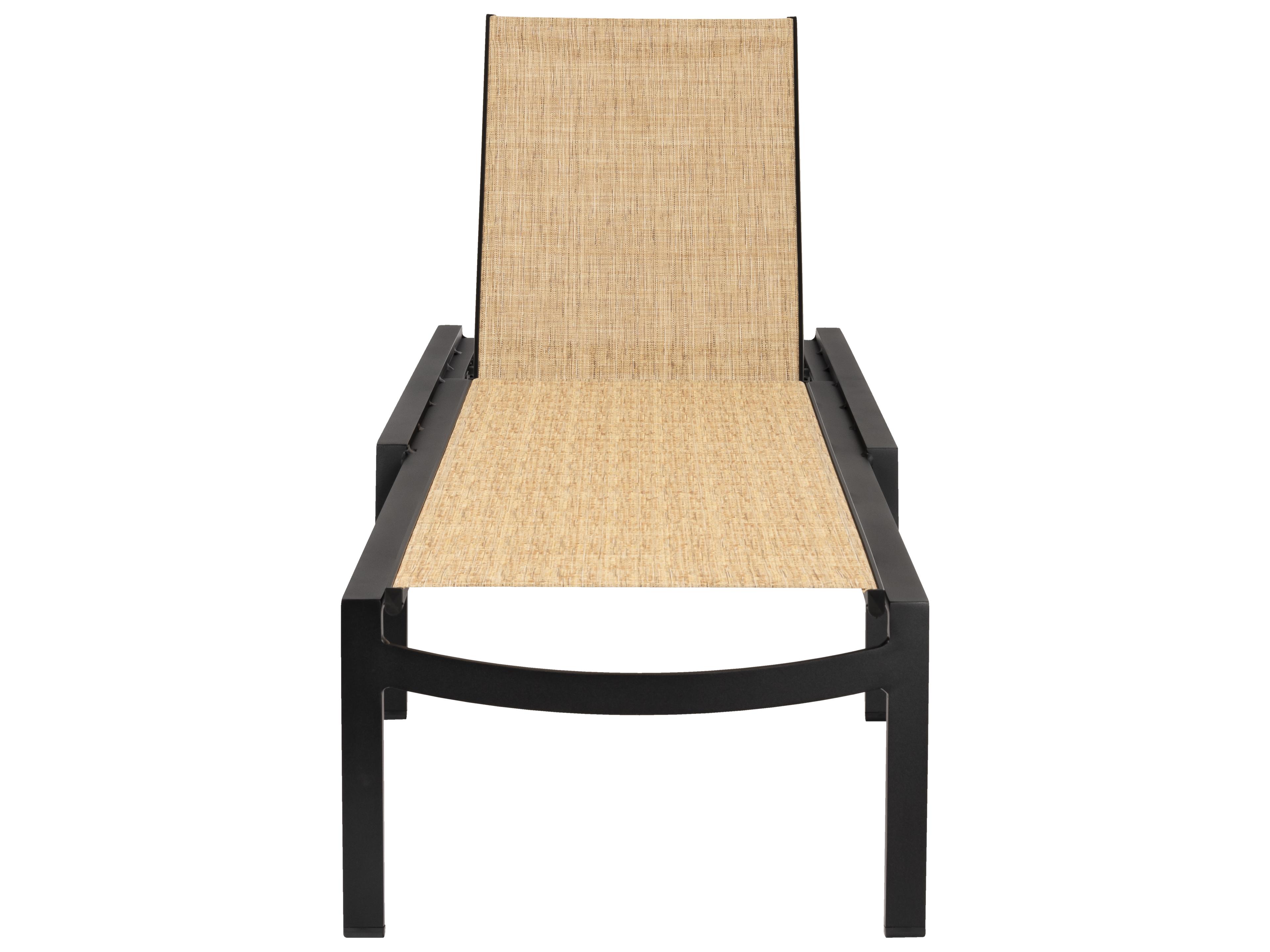 Woodard Hudson Sling Aluminum Adjustable Patio Chaise Lounge without Arms