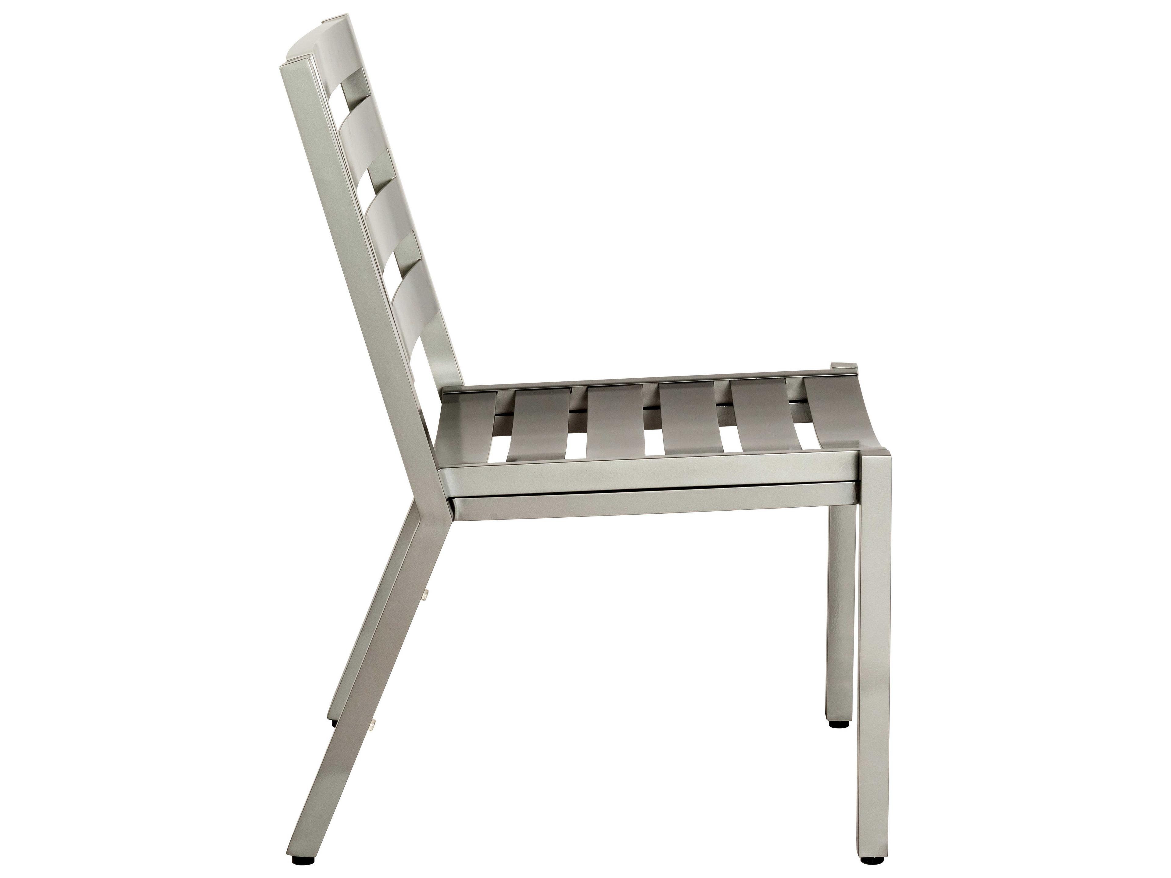 Woodard Palm Coast Slat Aluminum Stackable Outdoor Dining Side Chair