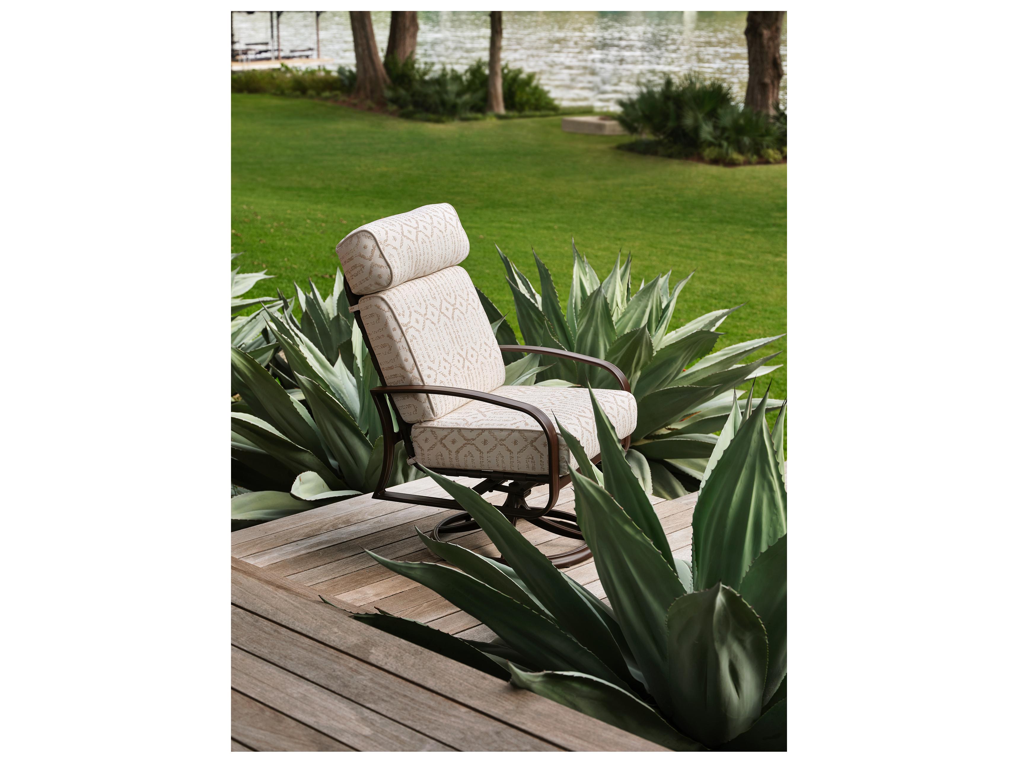 Woodard Cayman Isle Cushion Aluminum Swivel Rocker Outdoor Lounge Chair