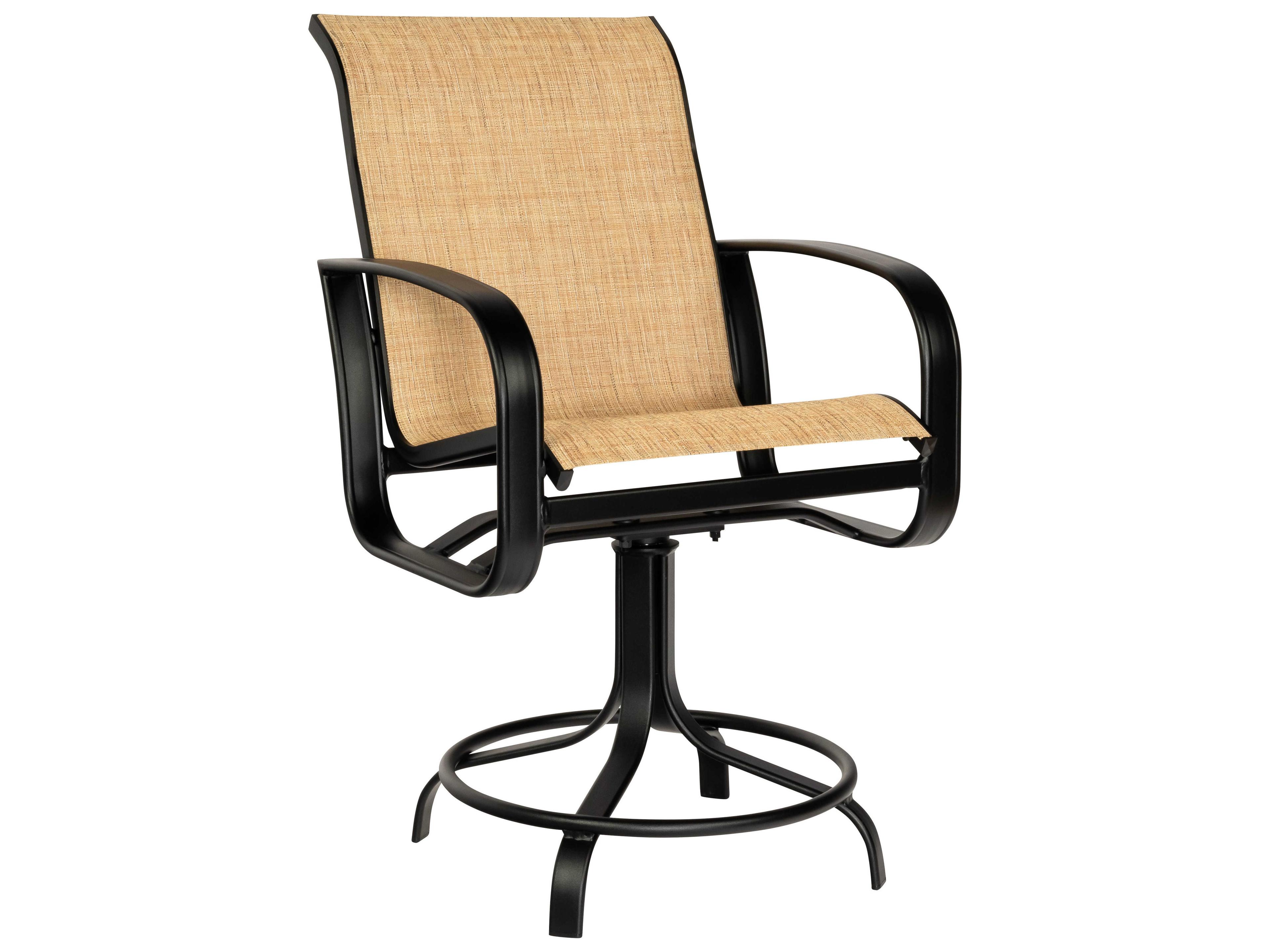 Woodard Cayman Isle Sling Aluminum Swivel Outdoor Patio Counter Stool