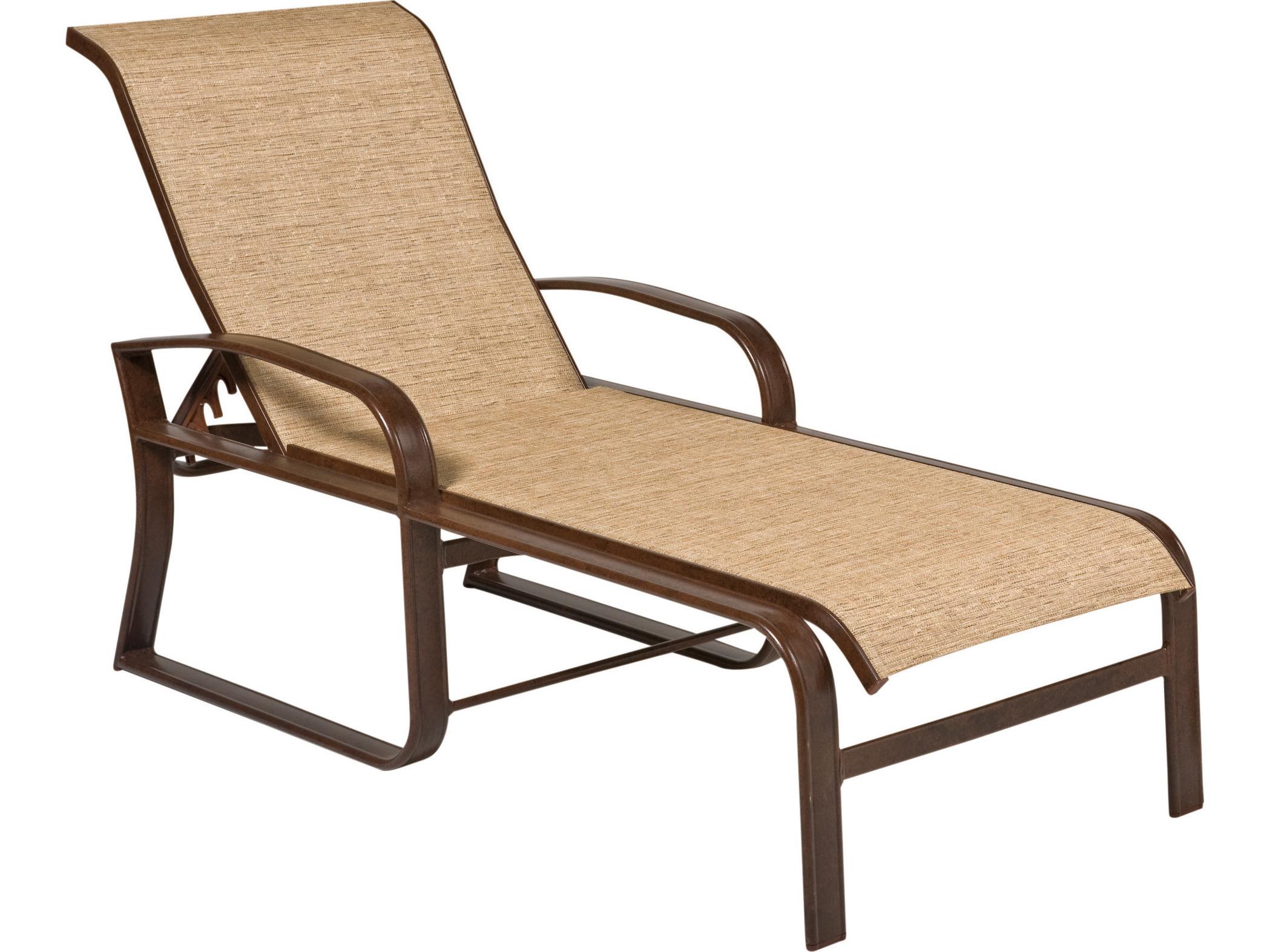 Woodard Cayman Isle Sling Aluminum Adjustable Outdoor Chaise Lounge