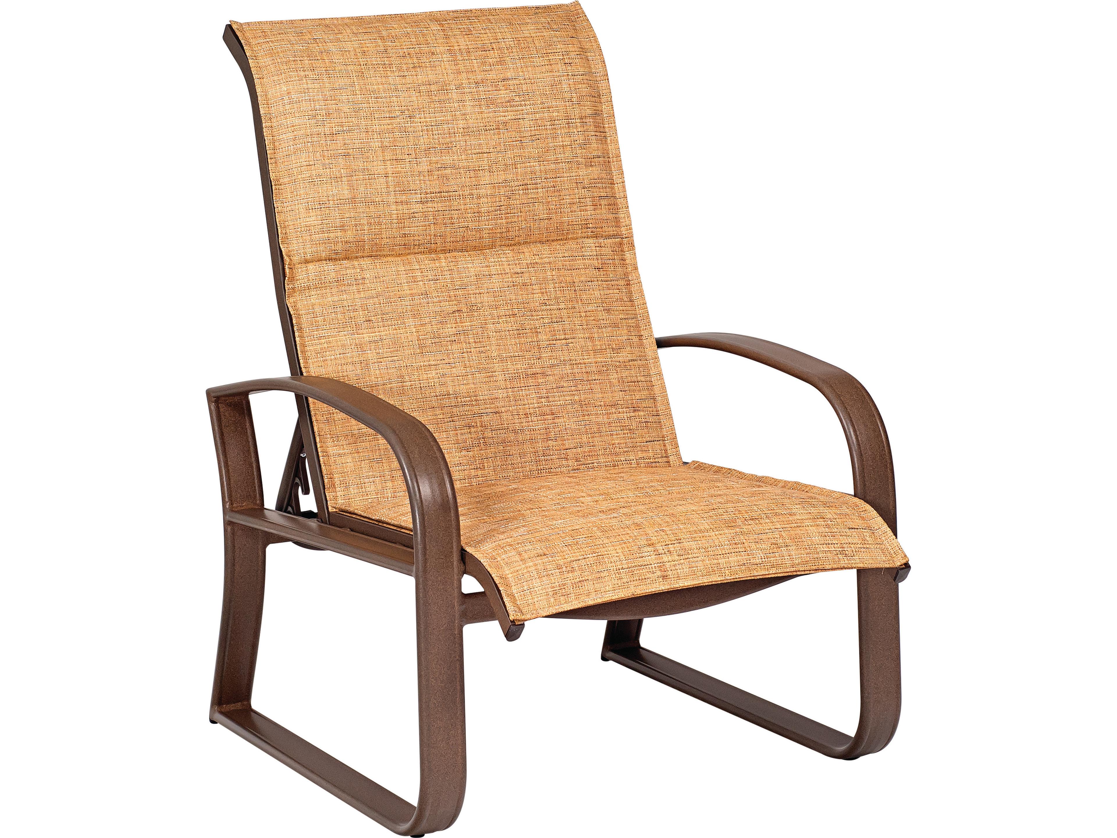 Woodard Cayman Isle Padded Sling Aluminum Adjustable Patio Lounge Chair