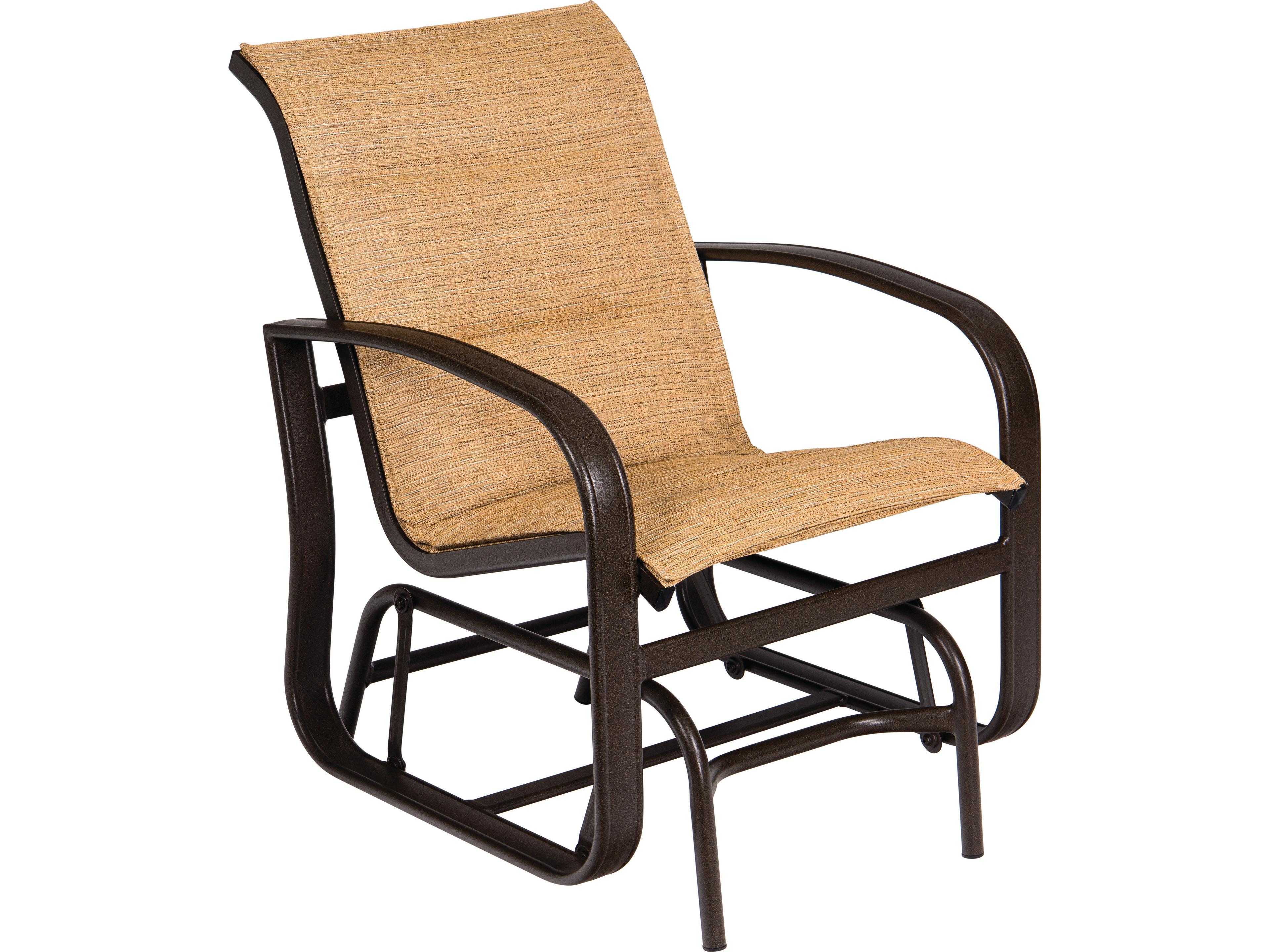 Woodard Cayman Isle Padded Sling Aluminum Glider Patio Lounge Chair