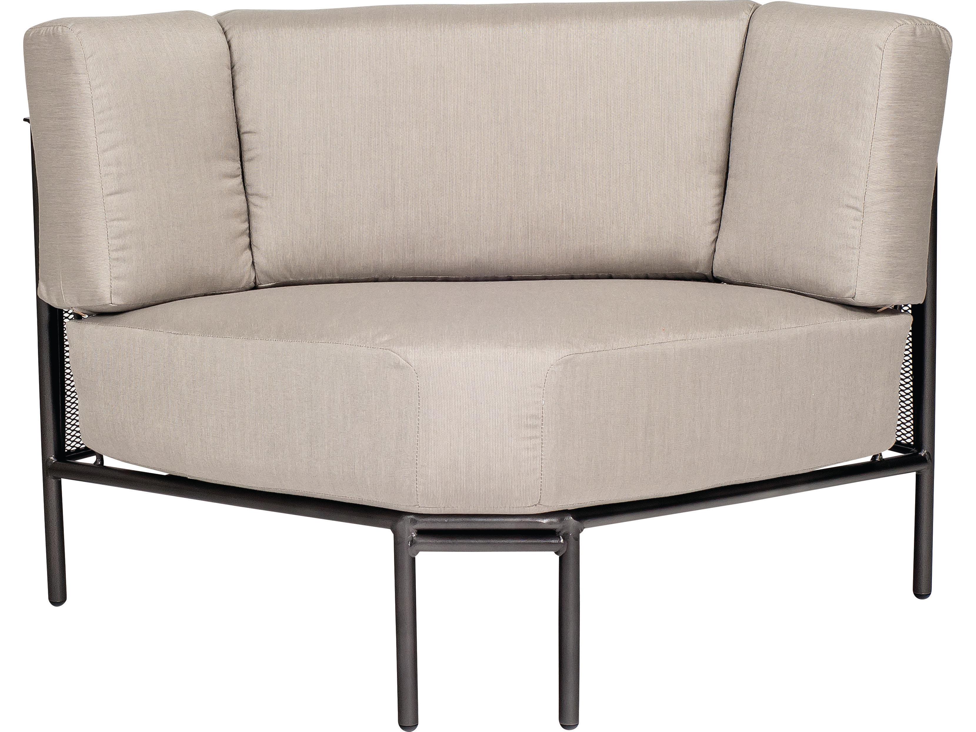 Woodard Jax Wrought Iron Corner Patio Lounge Chair