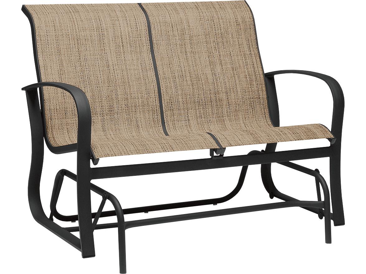 Woodard Fremont Sling Aluminum Glider Outdoor Patio Loveseat