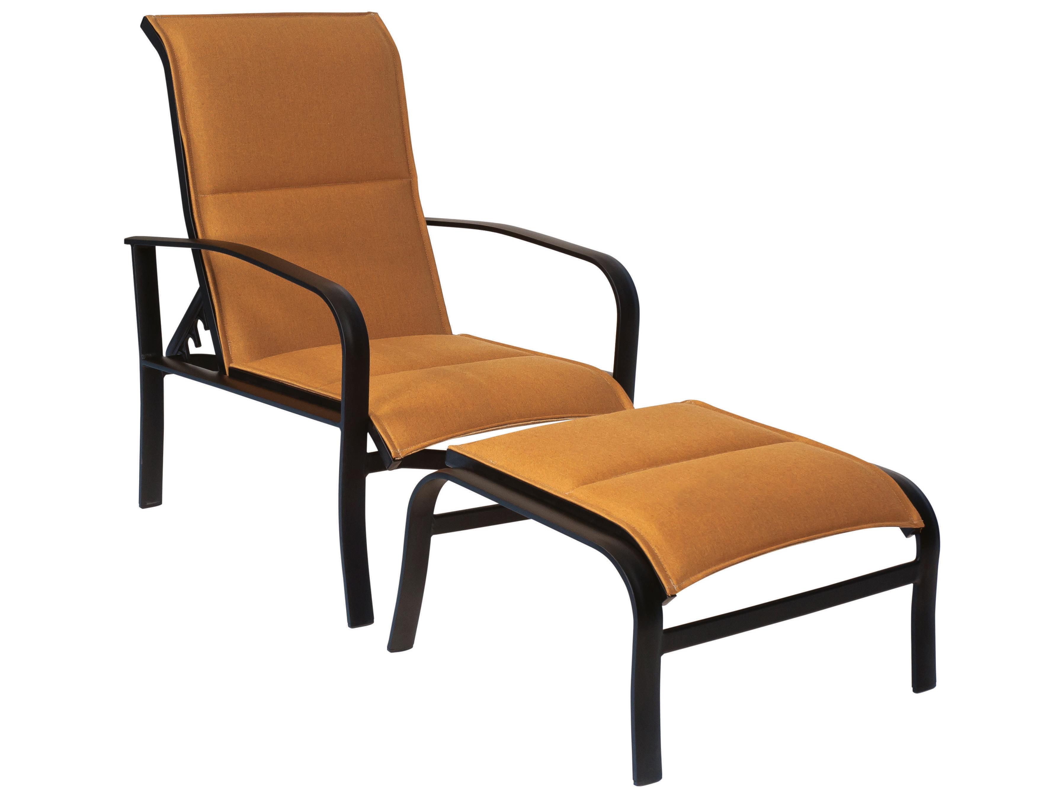 Woodard Fremont Padded Sling Aluminum Adjustable Patio Lounge Chair