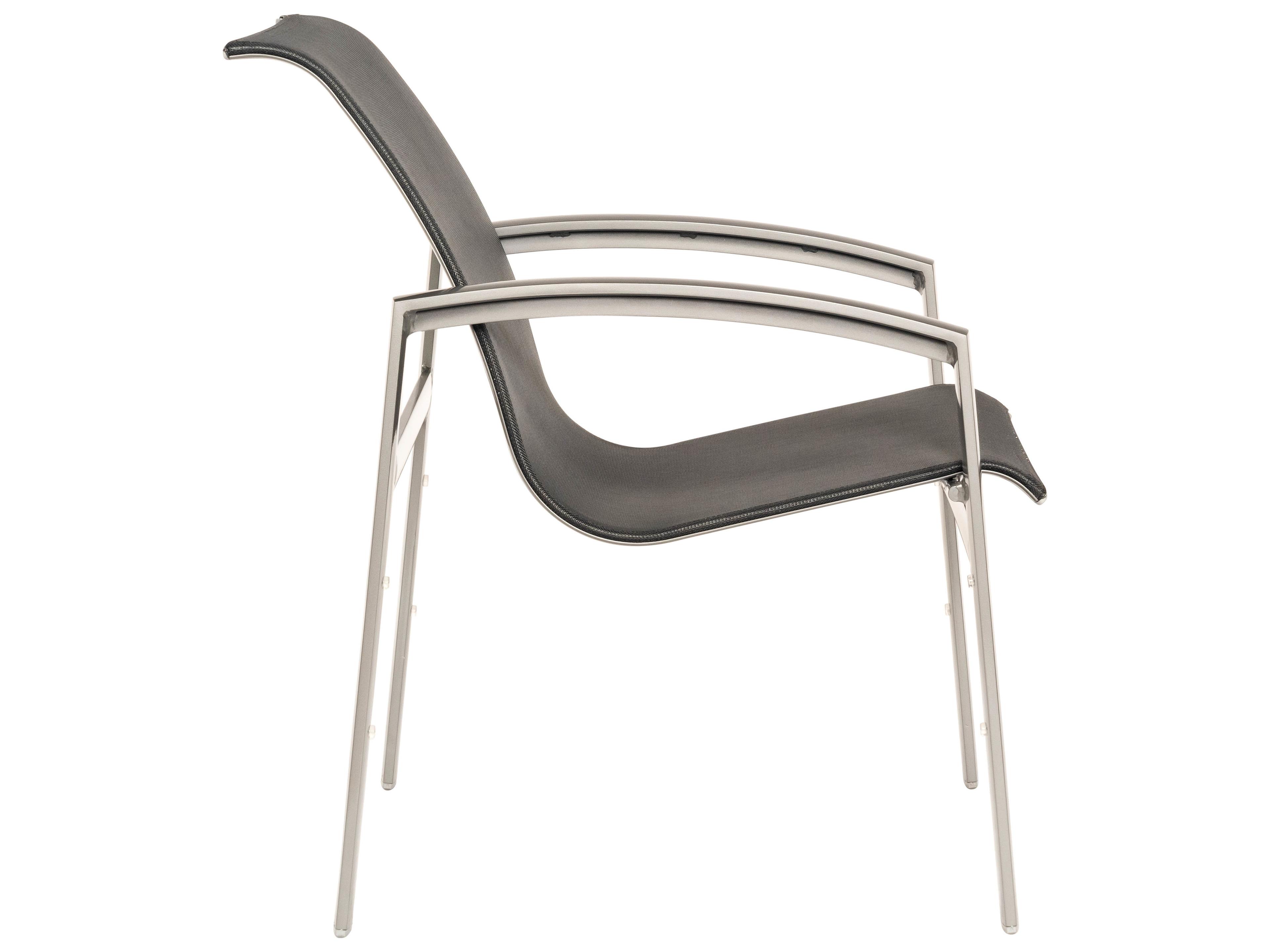 Woodard Metropolis Sling Aluminum Stackable Patio Dining Arm Chair