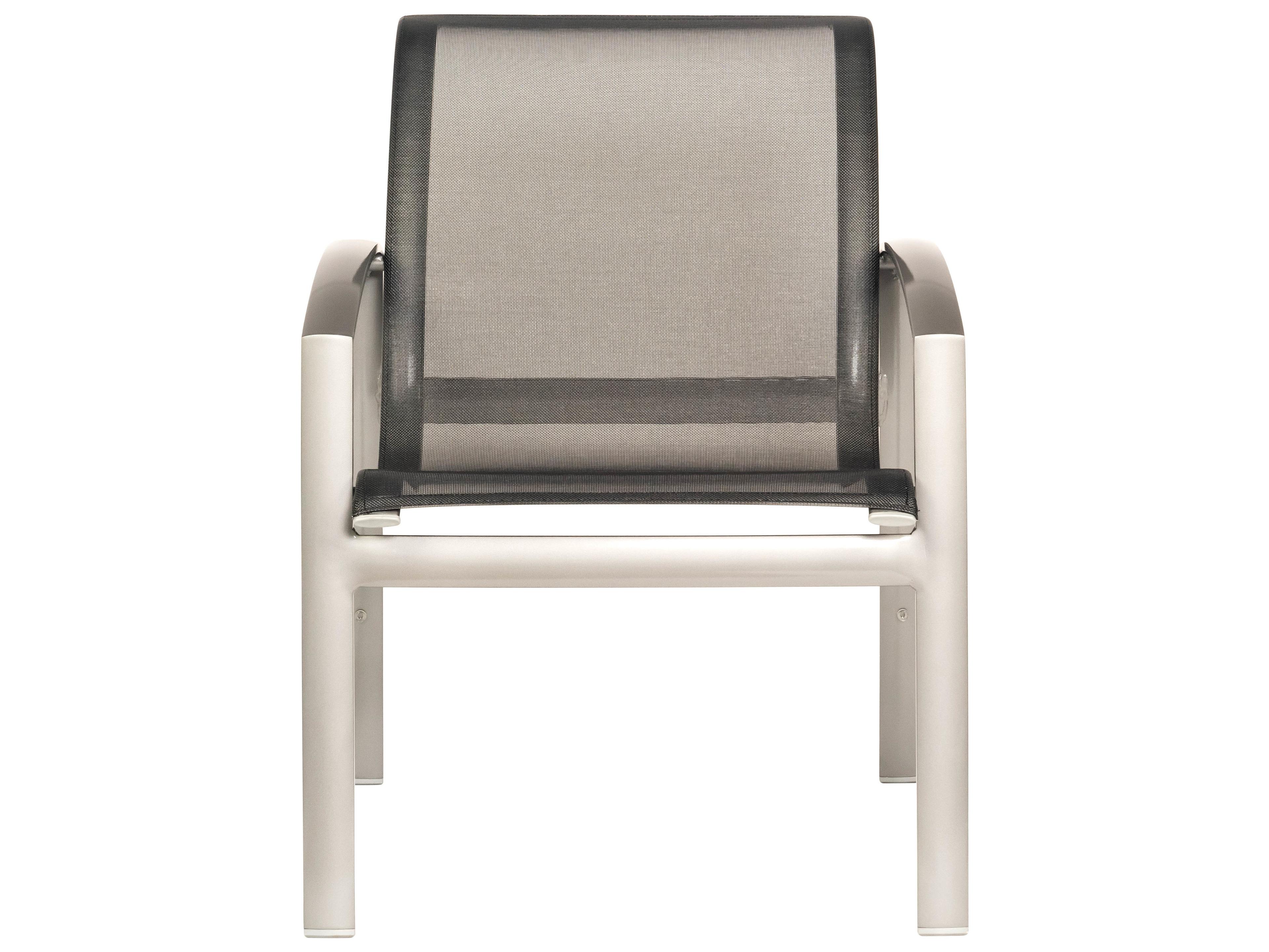 Woodard Metropolis Sling Aluminum Stackable Patio Dining Arm Chair