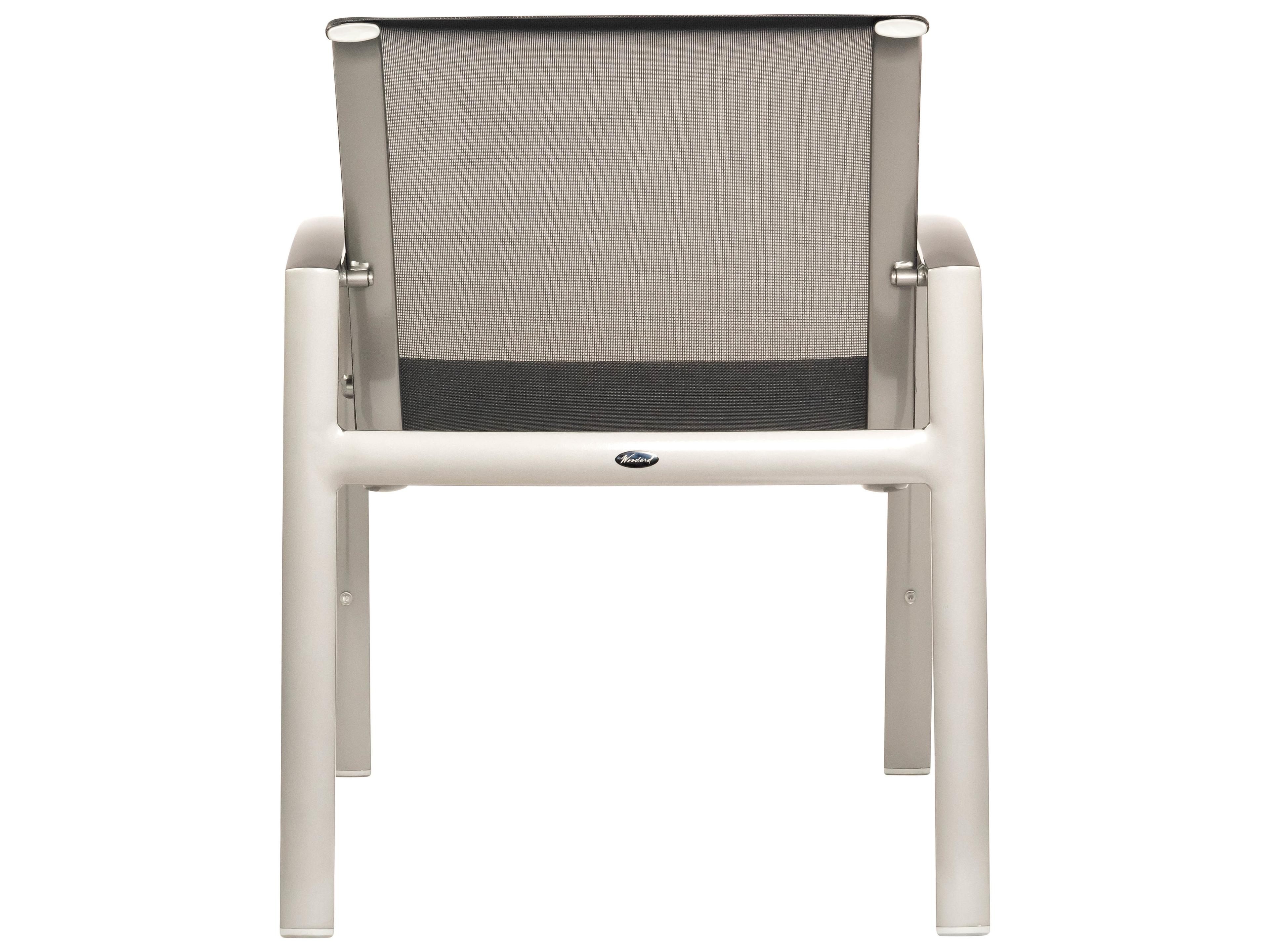 Woodard Metropolis Sling Aluminum Stackable Patio Dining Arm Chair