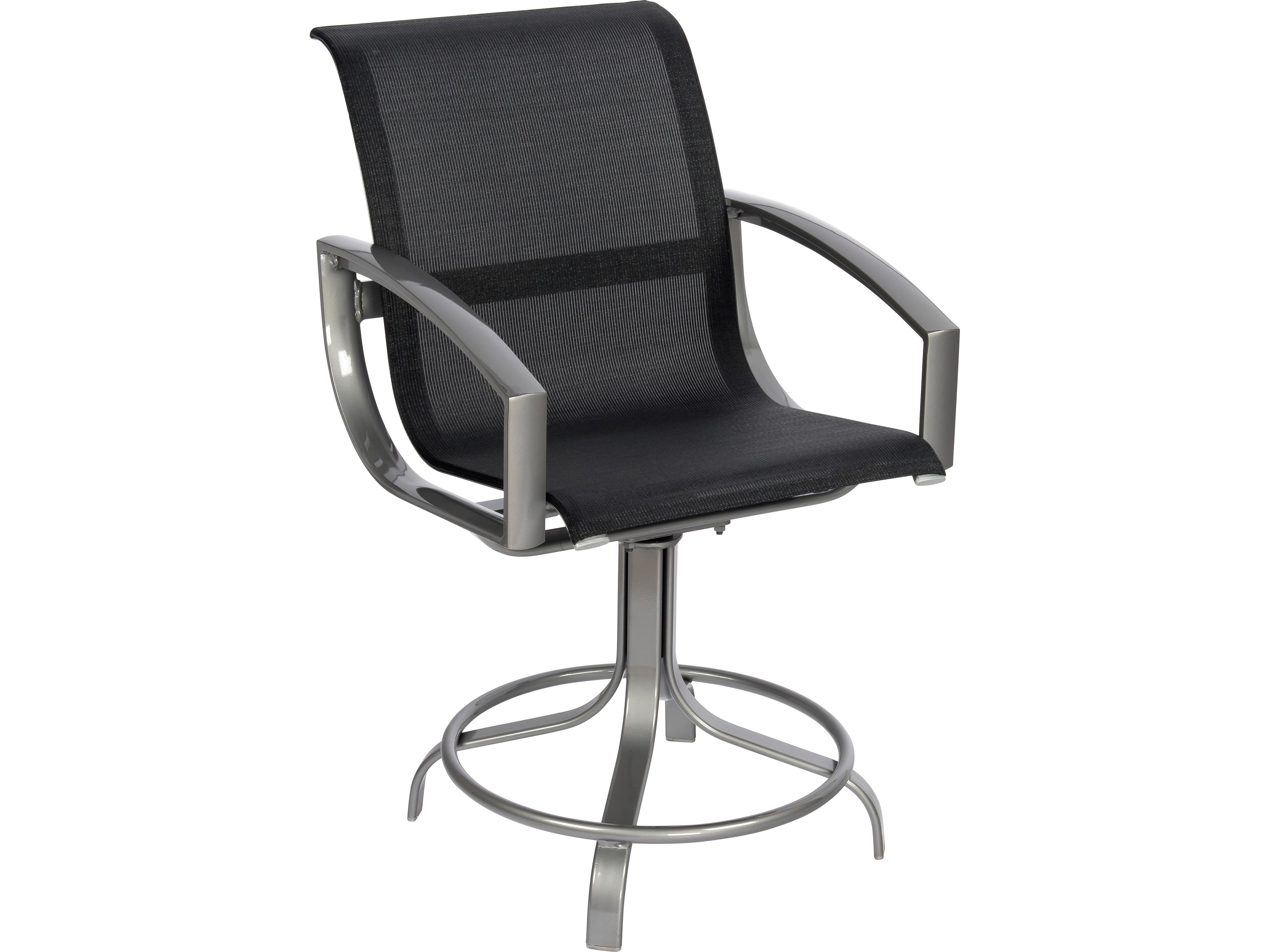 Woodard Metropolis Sling Aluminum Swivel Outdoor Counter Stool