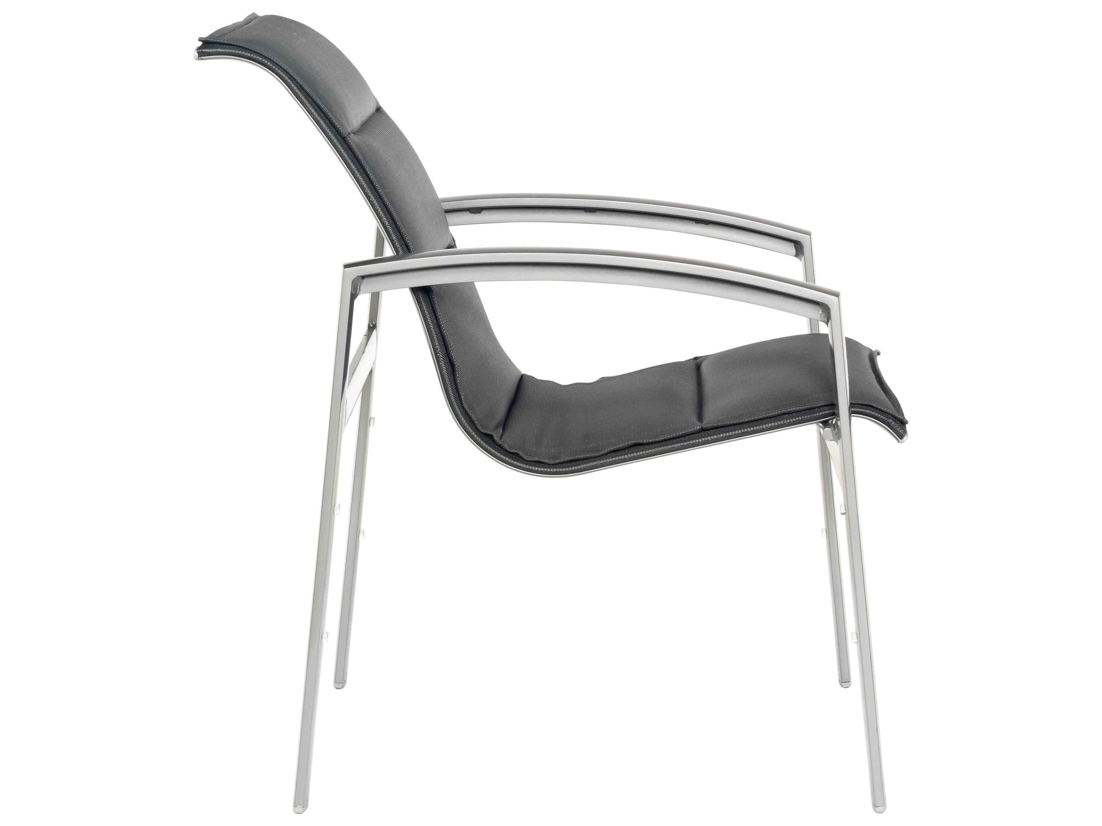 Woodard Metropolis Padded Sling Aluminum Stackable Outdoor Patio Dining Arm Chair