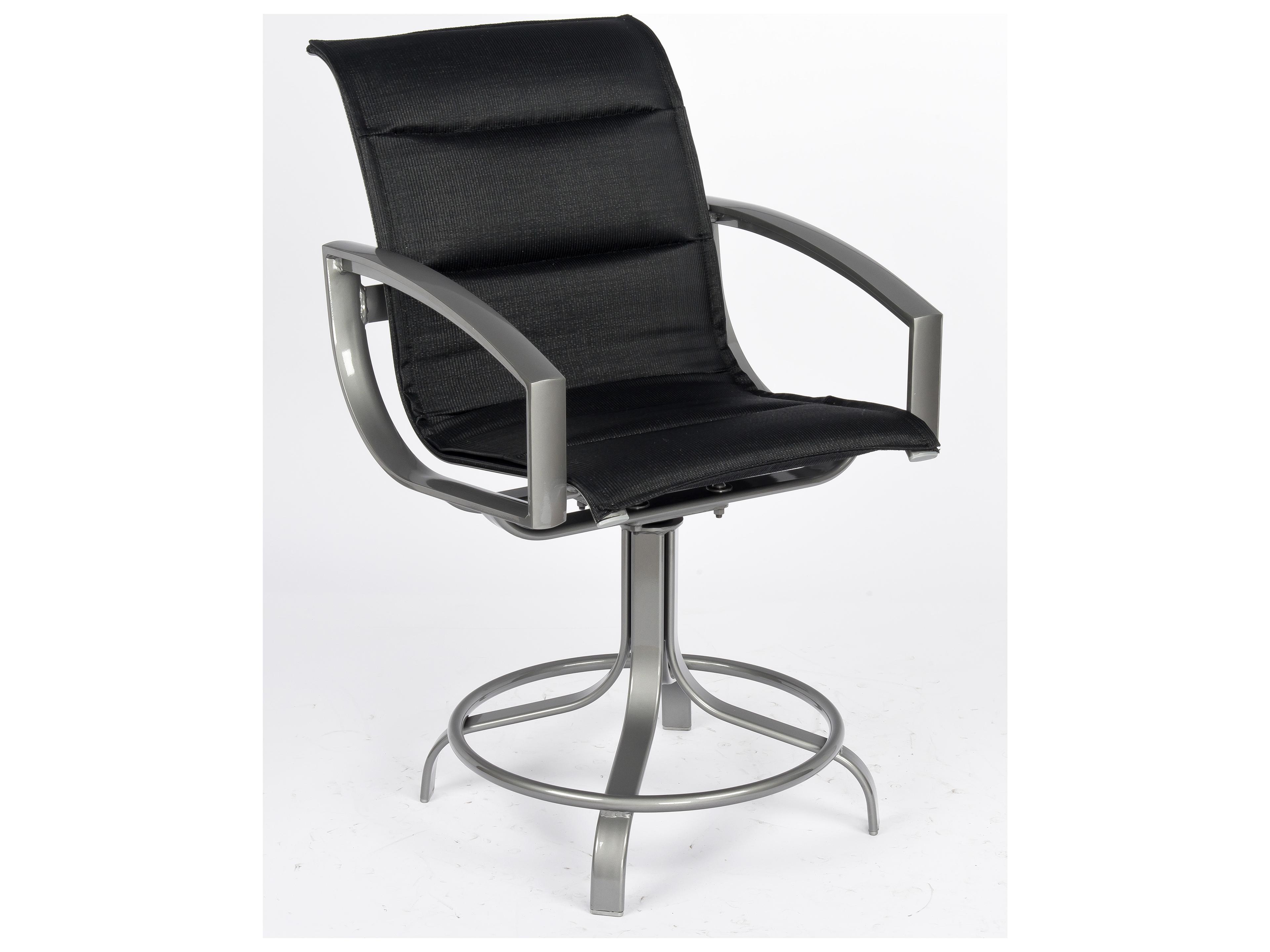 Woodard Metropolis Padded Sling Aluminum Swivel Outdoor Patio Counter Stool