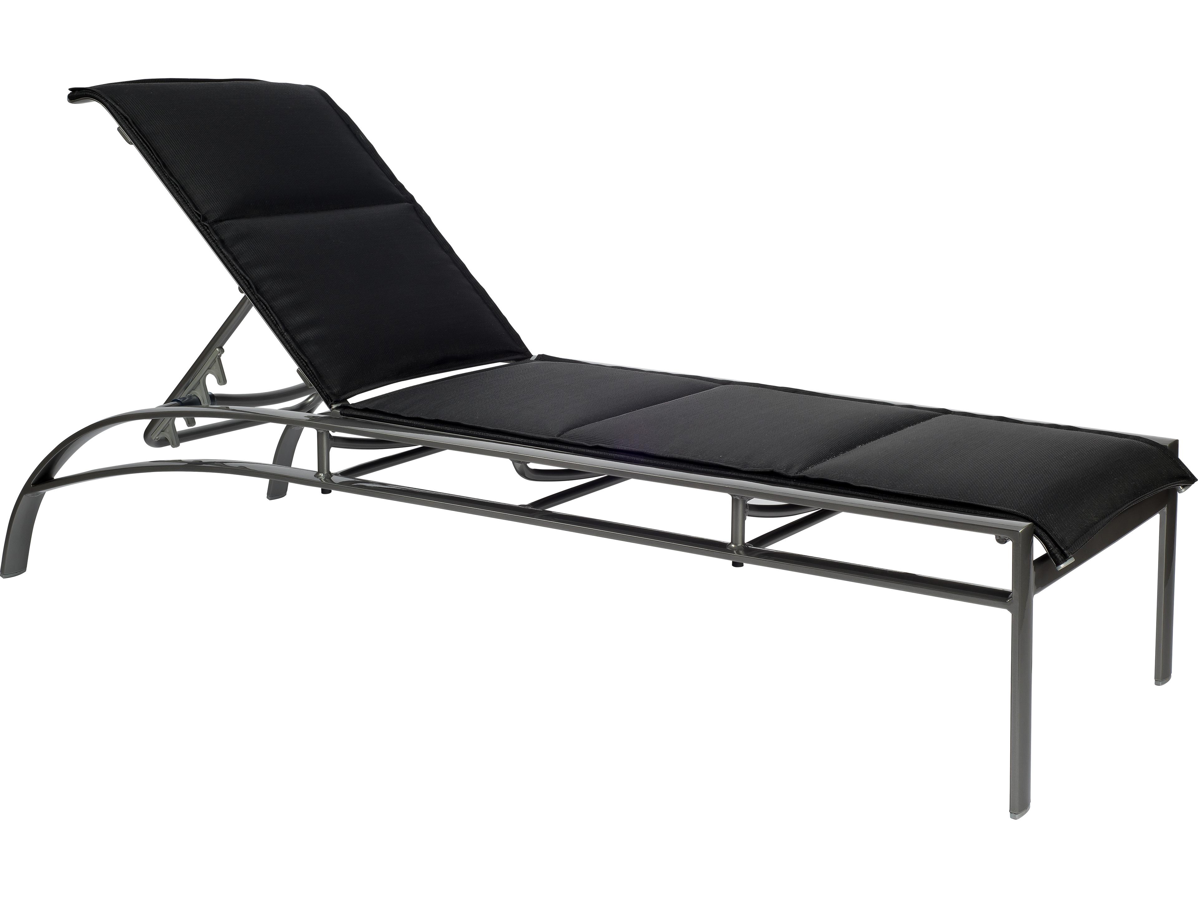 Woodard Metropolis Padded Sling Aluminum Stackable Adjustable Outdoor Patio Chaise Lounge