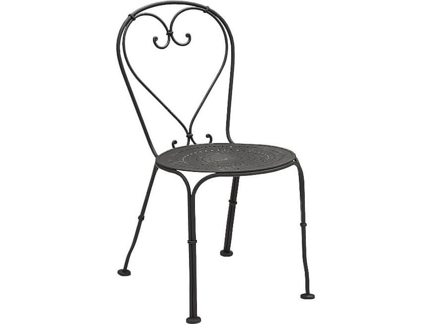 Woodard Parisienne Wrought Iron Pattern Seat Patio Dining Side Chair