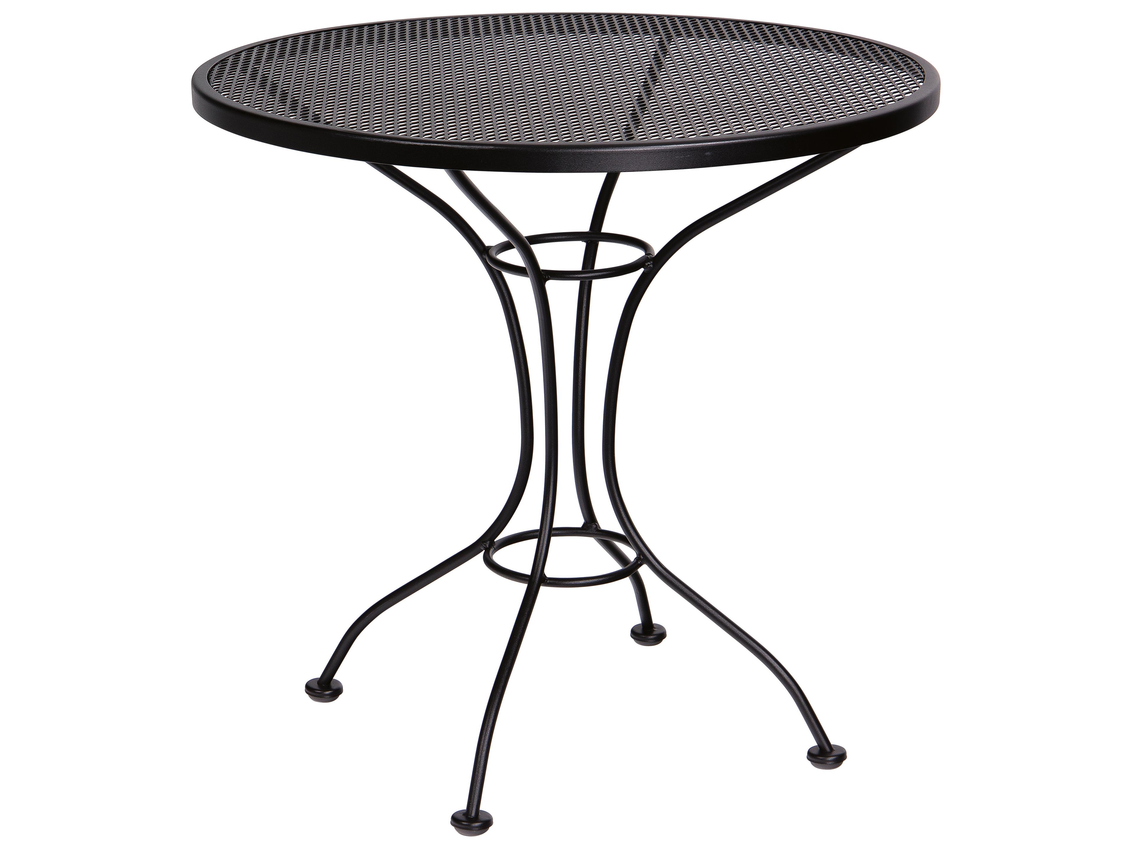 Woodard Parisienne Wrought Iron Round Mesh Top Outdoor Bistro Table