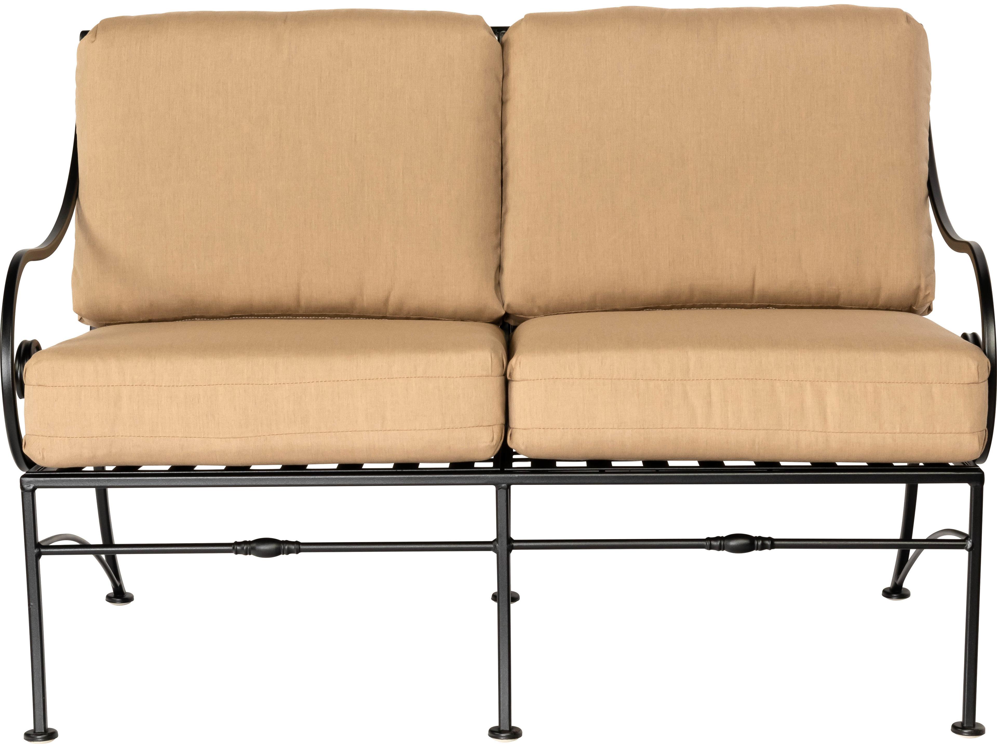Woodard Sheffield Cushion Wrought Iron Outdoor Loveseat