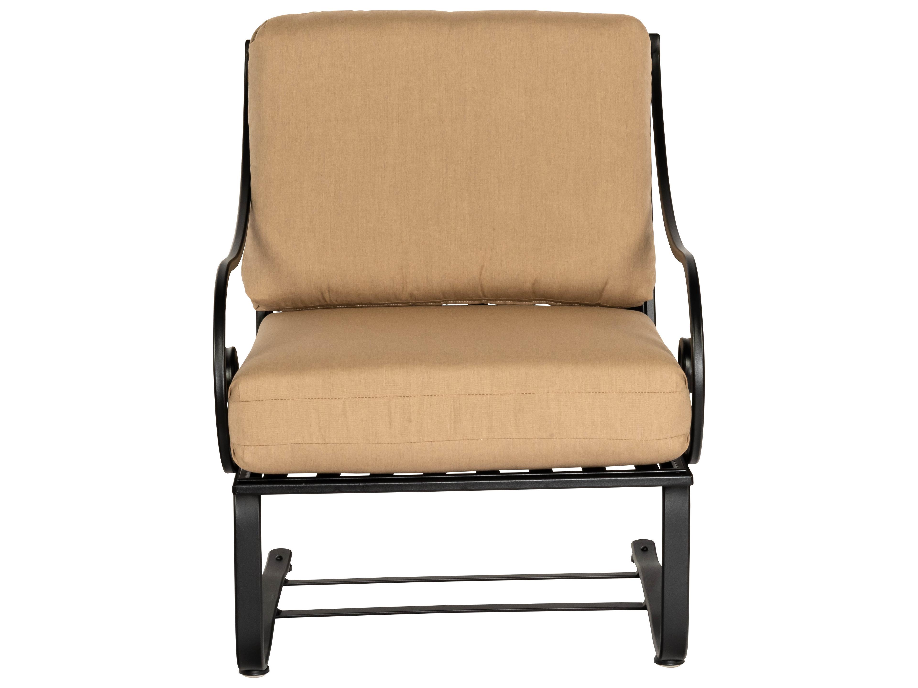 Woodard Sheffield Cushion Wrought Iron Spring Outdoor Patio Lounge Chair