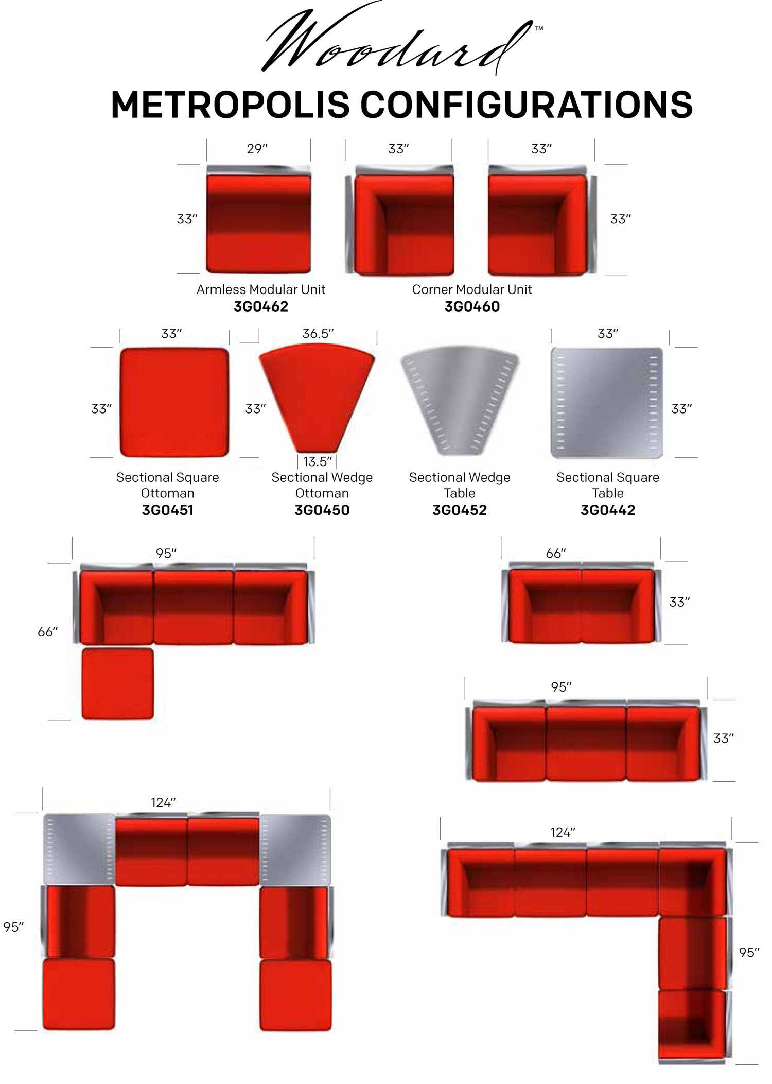 Woodard Metropolis Cushion Aluminum Sectional Square Outdoor Ottoman