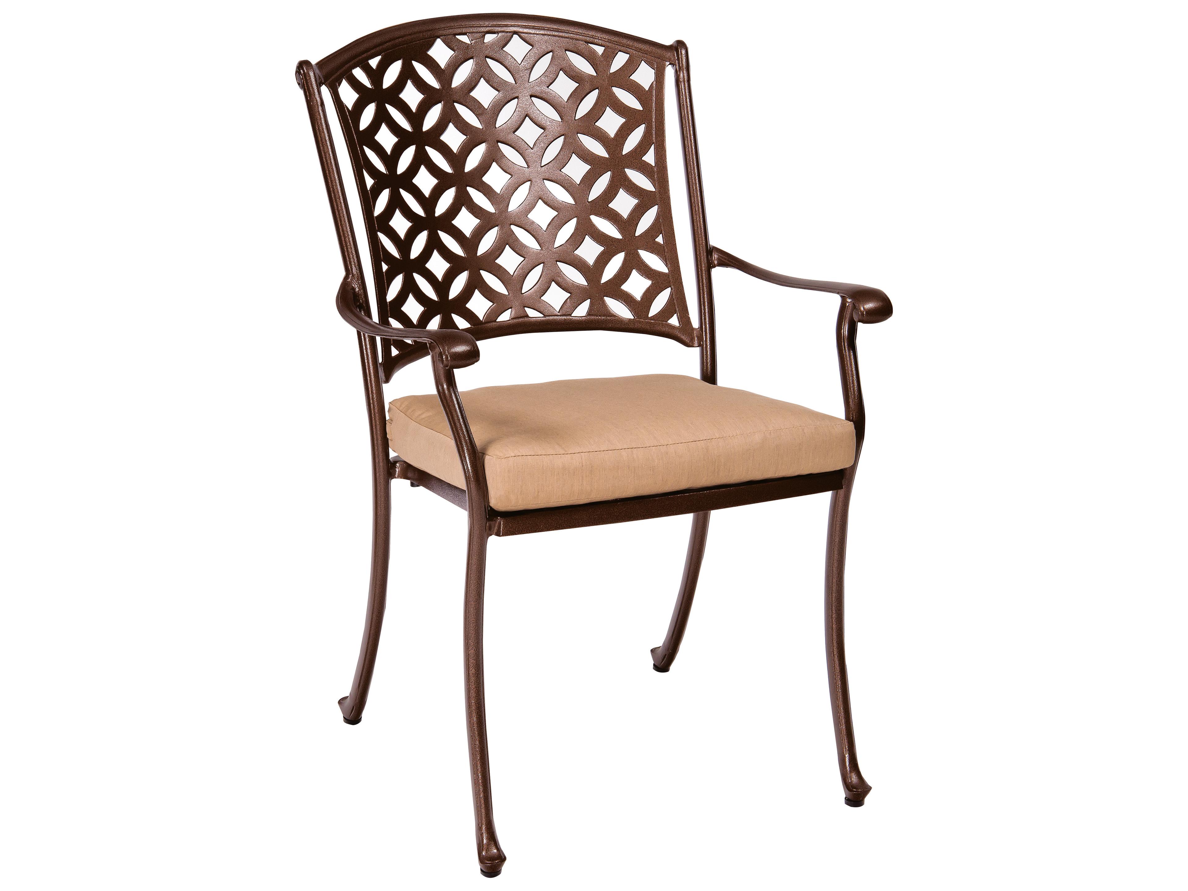 Woodard Casa Cast Aluminum Stackable Outdoor Dining Arm Chair
