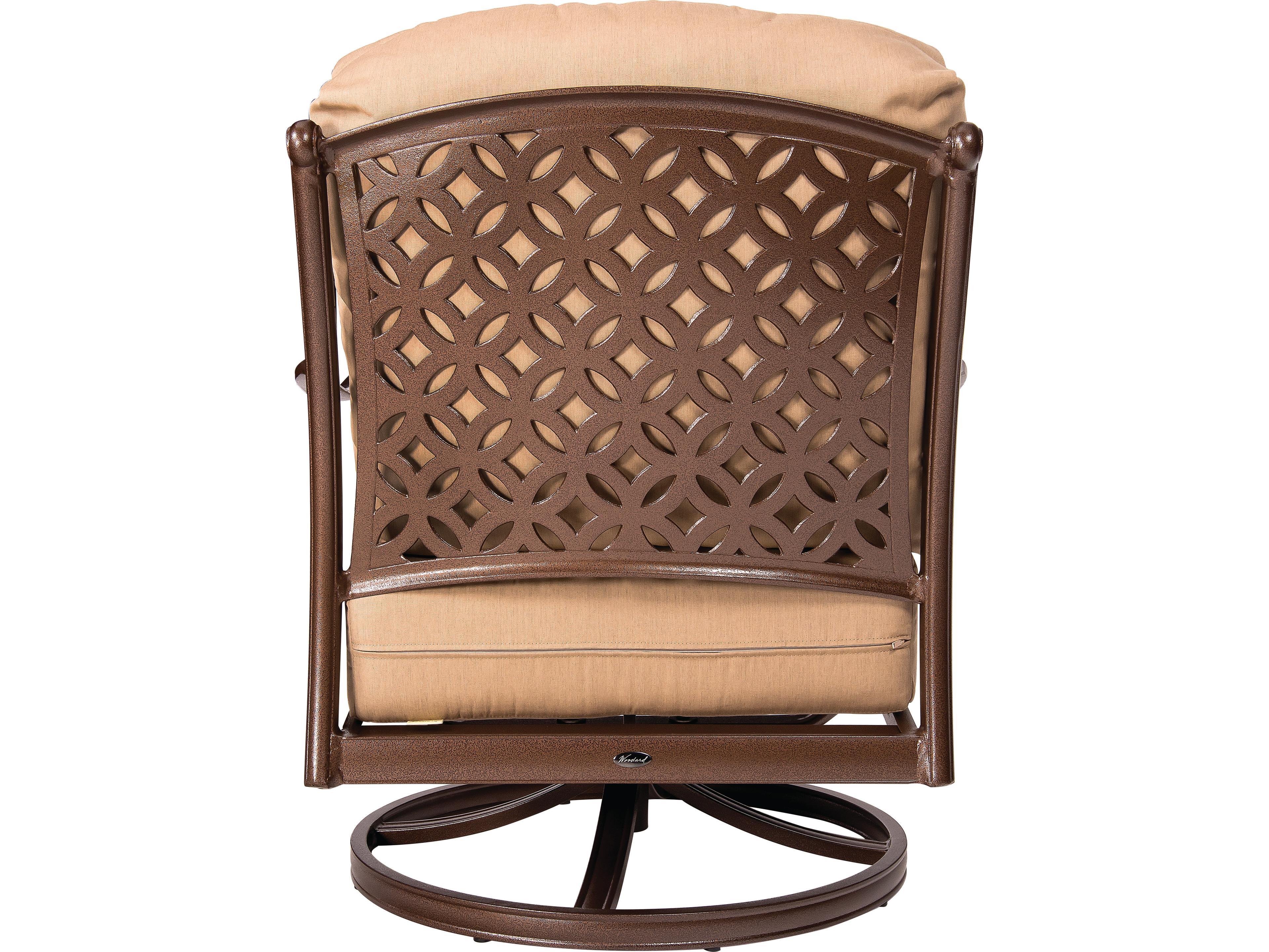 Woodard Casa Cast Aluminum Swivel Rocker Patio Lounge Chair