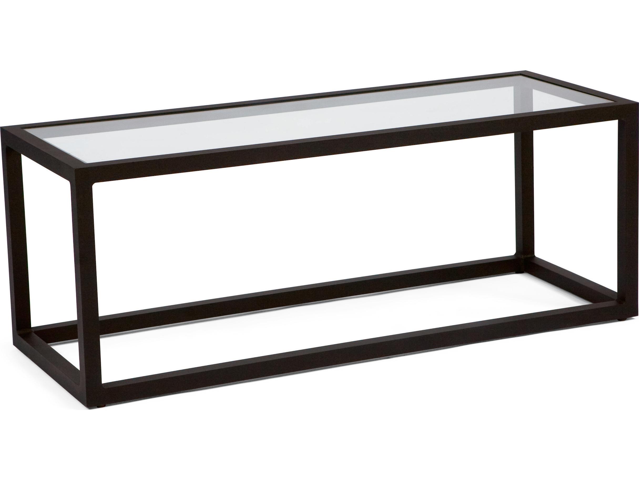Woodard Salona By Joe Ruggiero Aluminum Rectangular Glass Top Outdoor Coffee Table